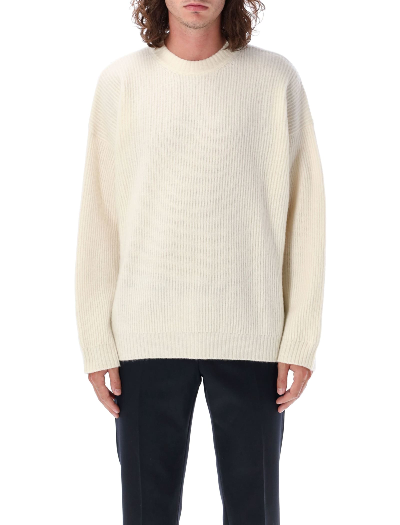 Shop Golden Goose Ribbed Sweater In White