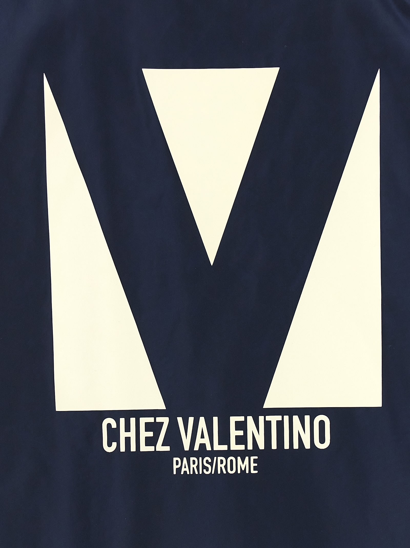 Valentino Hooded Jacket Featuring Drawstring Accents In Blue