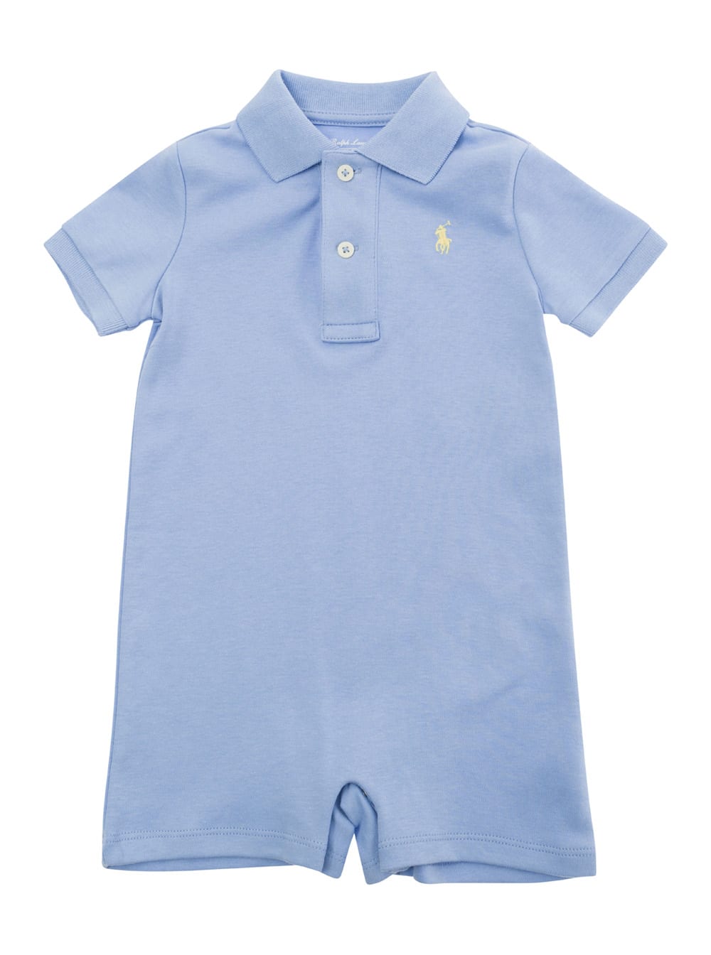 POLO RALPH LAUREN LIGHT BLUE DRESS WITH PONY EMBROIDERY IN COTTON BABY