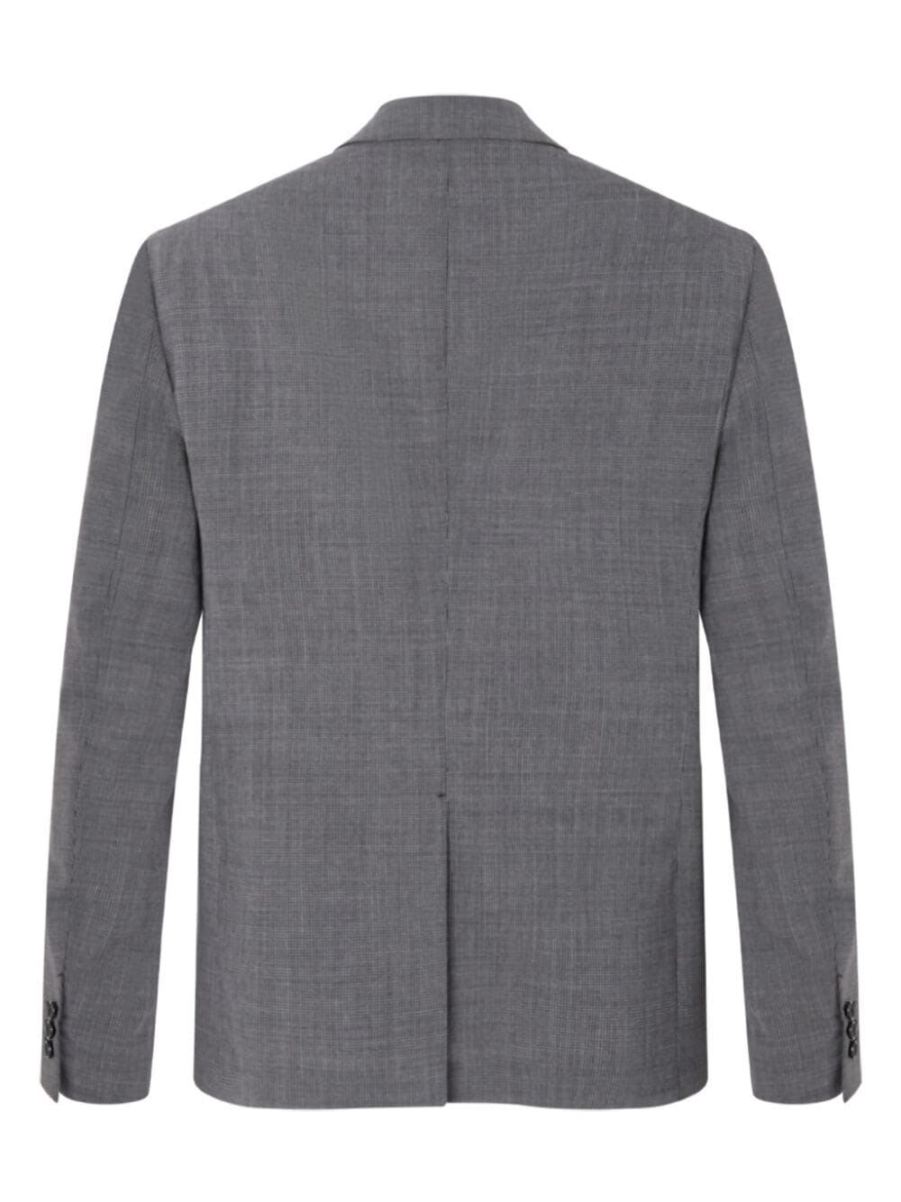 Shop Versace Formal Jacket Micro Pattern Wool Fabric In Concrete Melange Black