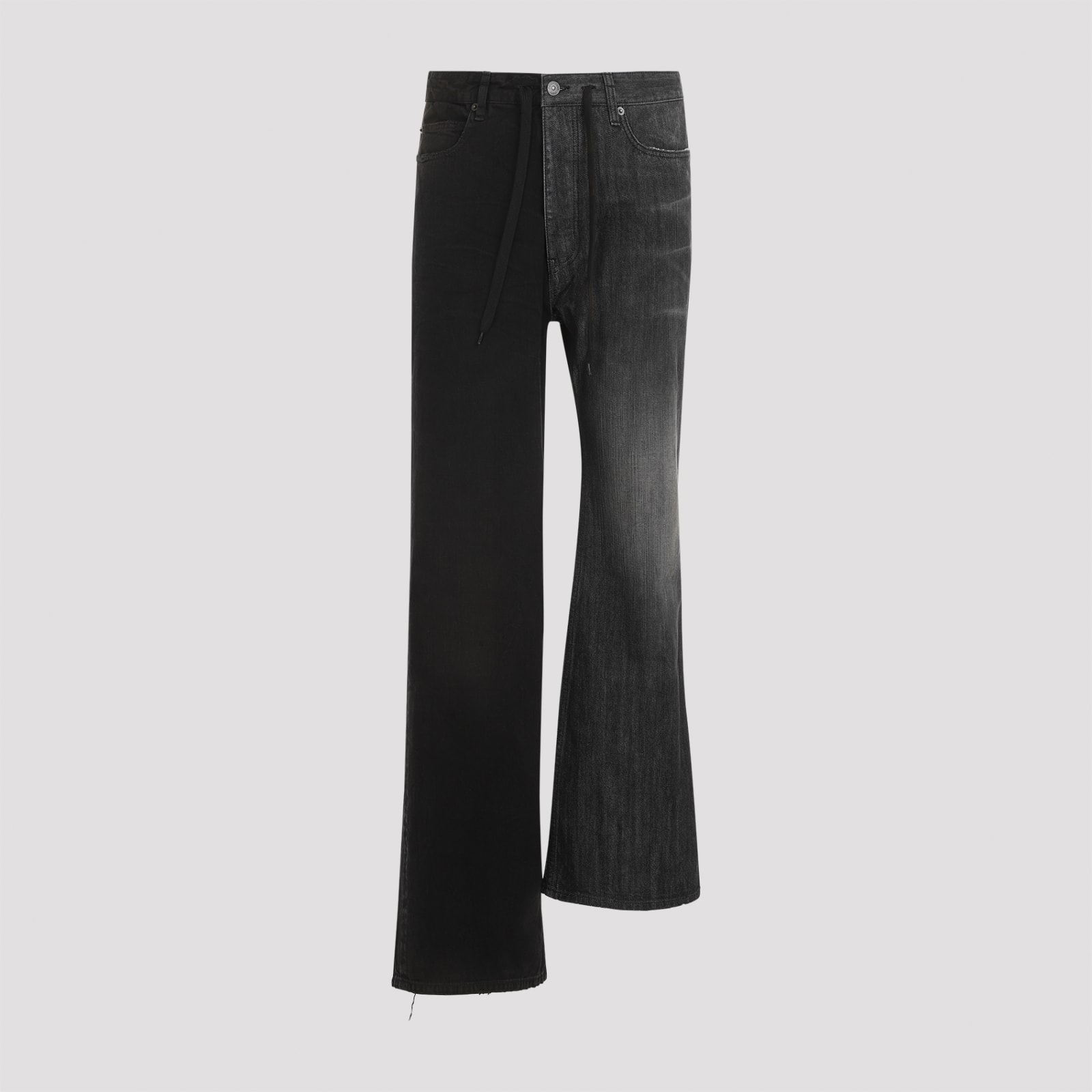 Shop Balenciaga Fifty Fifty Pants In Light Blk Blk Ring