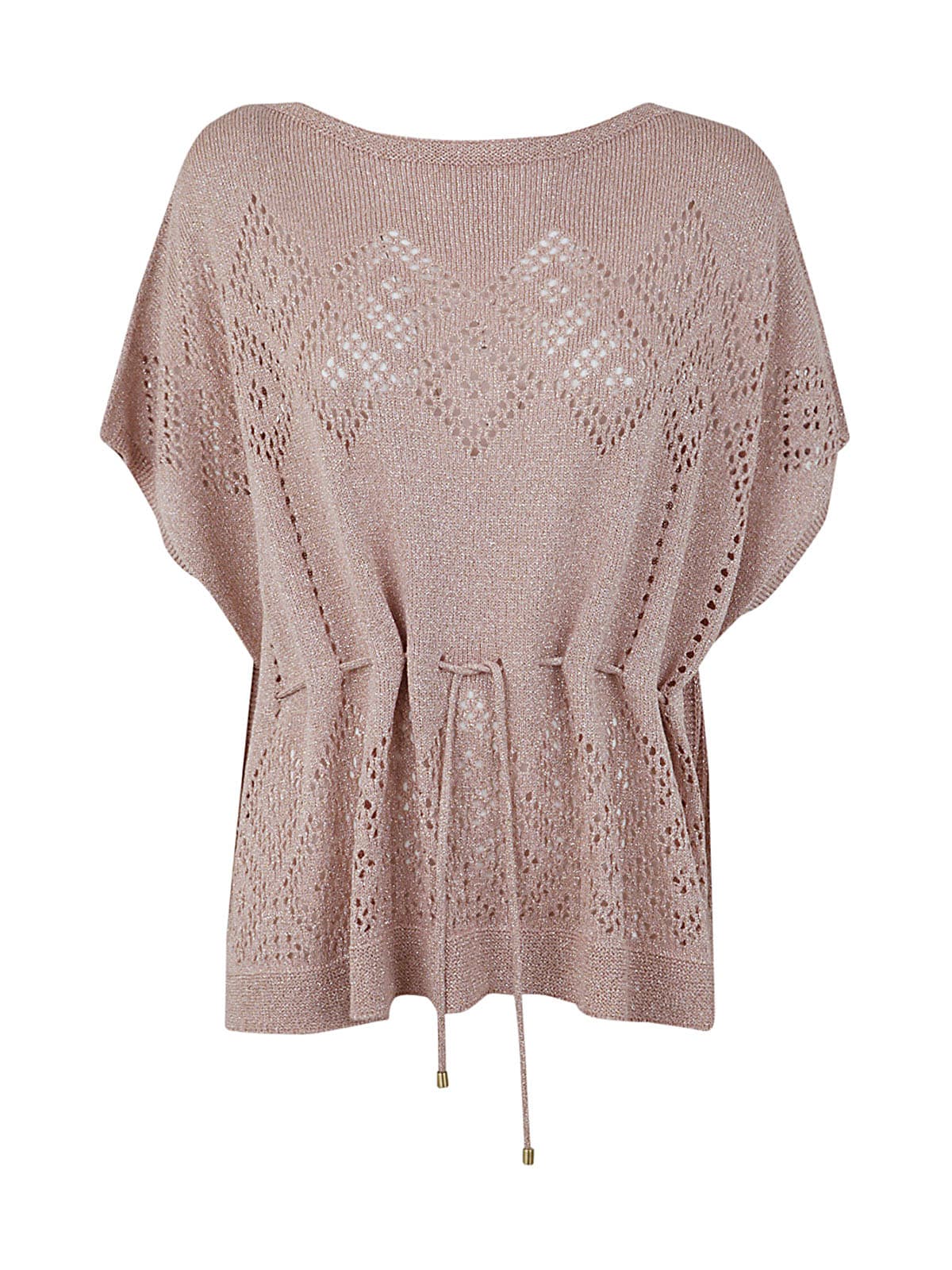 Twinset Lurex Poncho In Parisienne Pink