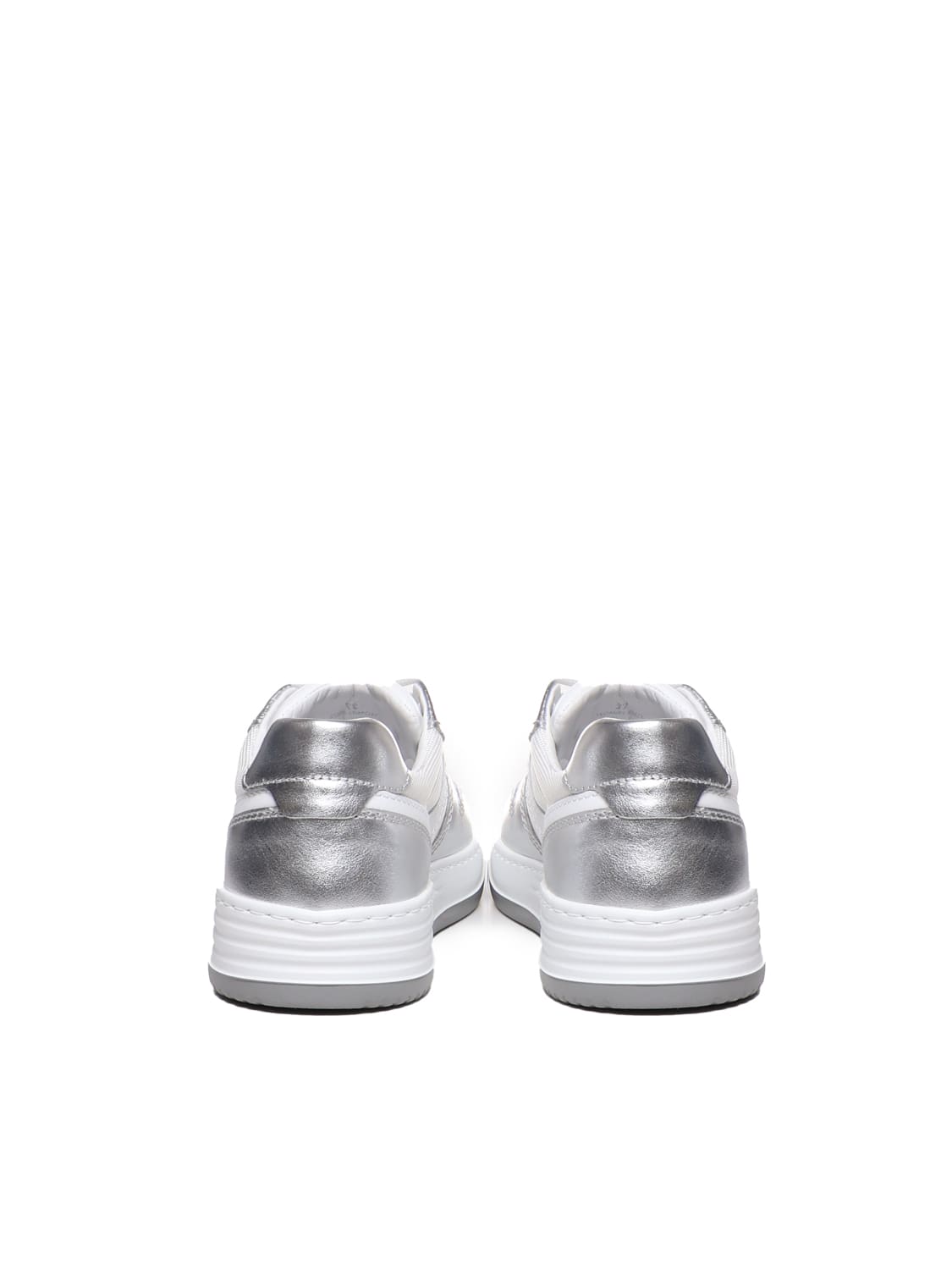 Shop Hogan 630 Sneakers With Metallic Inserts In White