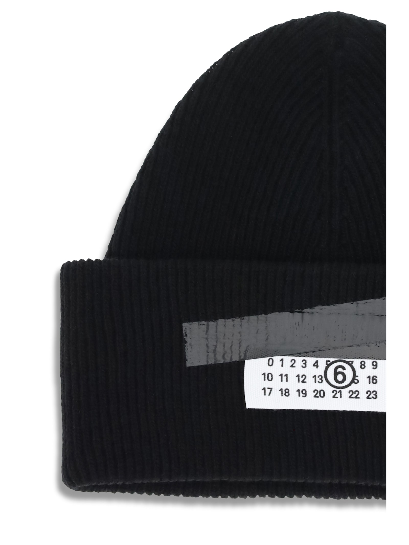 Mm6 Maison Margiela Ribbed Tape Cotton Beanie