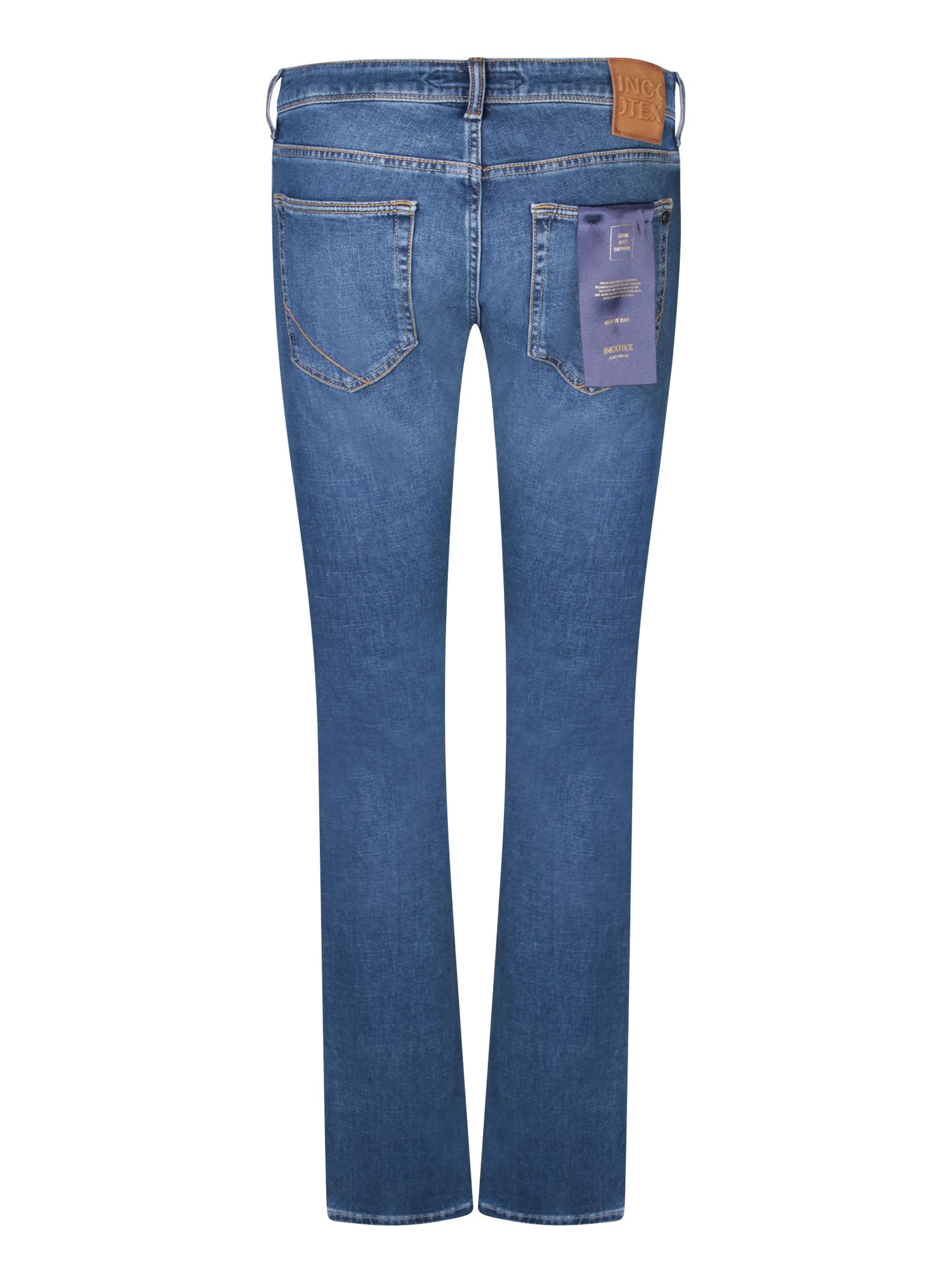 Shop Incotex 5t Baffo Blue Denim Jeans