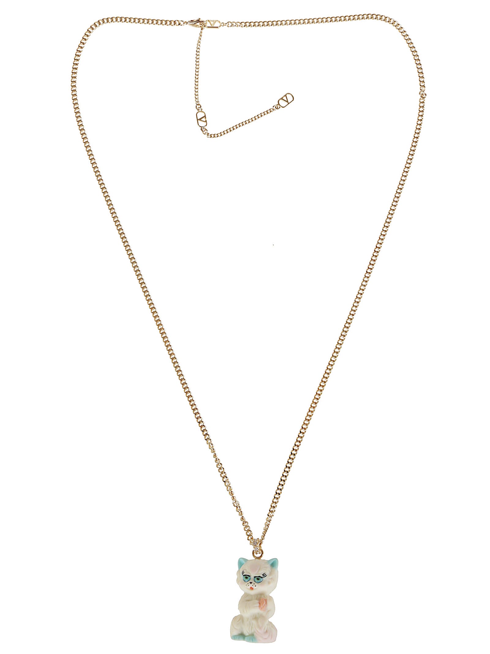 ネックレス・ペンダント VALENTINO MULTICOLOR LE CHAT DE LA MAISON NECKLACE Valentino Garavani Le Chat De La Maison Necklace In Nylon