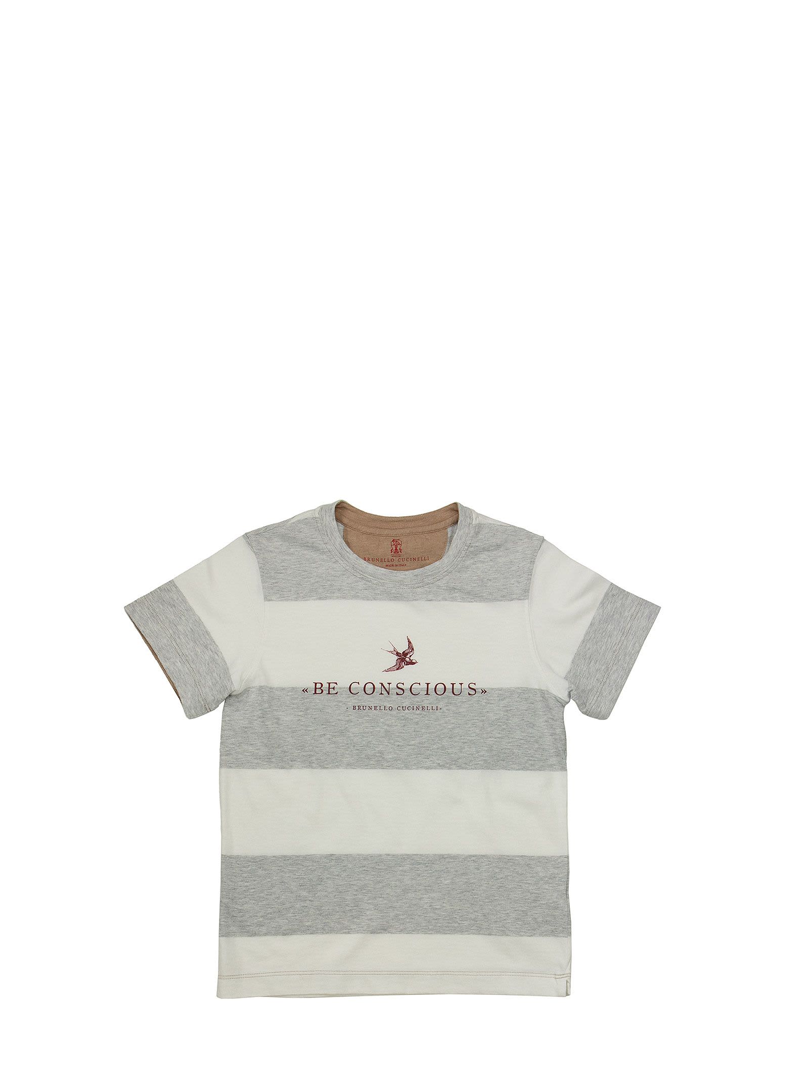 Brunello Cucinelli Cotton Wide Stripe Jersey T-shirt With Print