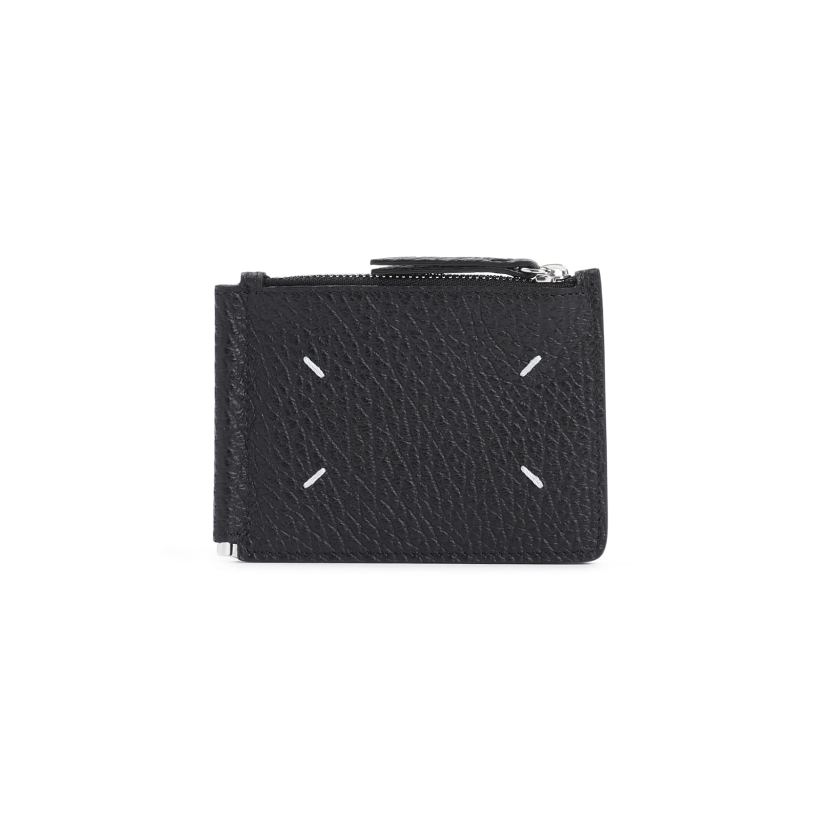 Shop Maison Margiela Slim 2 Pincer Wallet In Black