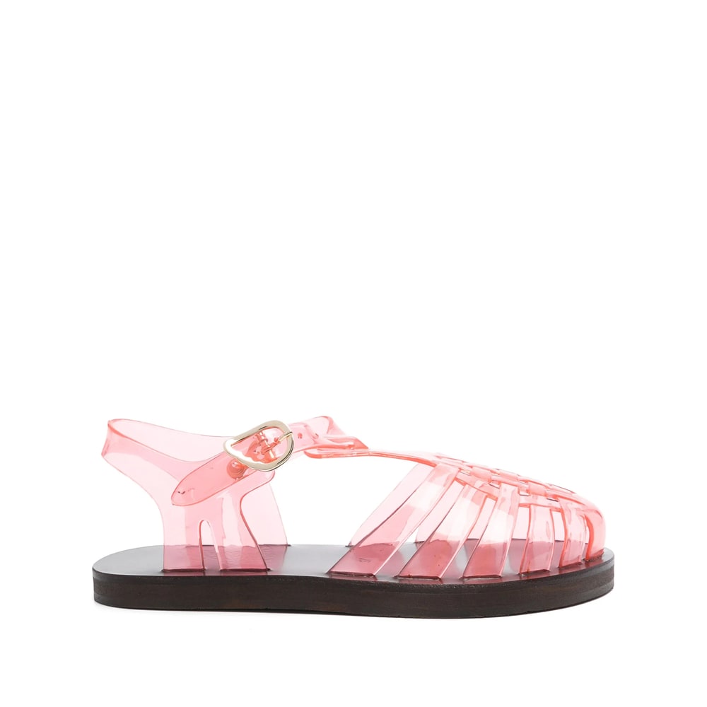 Ancient Greek Sandals Homeria Transparent Jelly Fisherman Sandals In Pink
