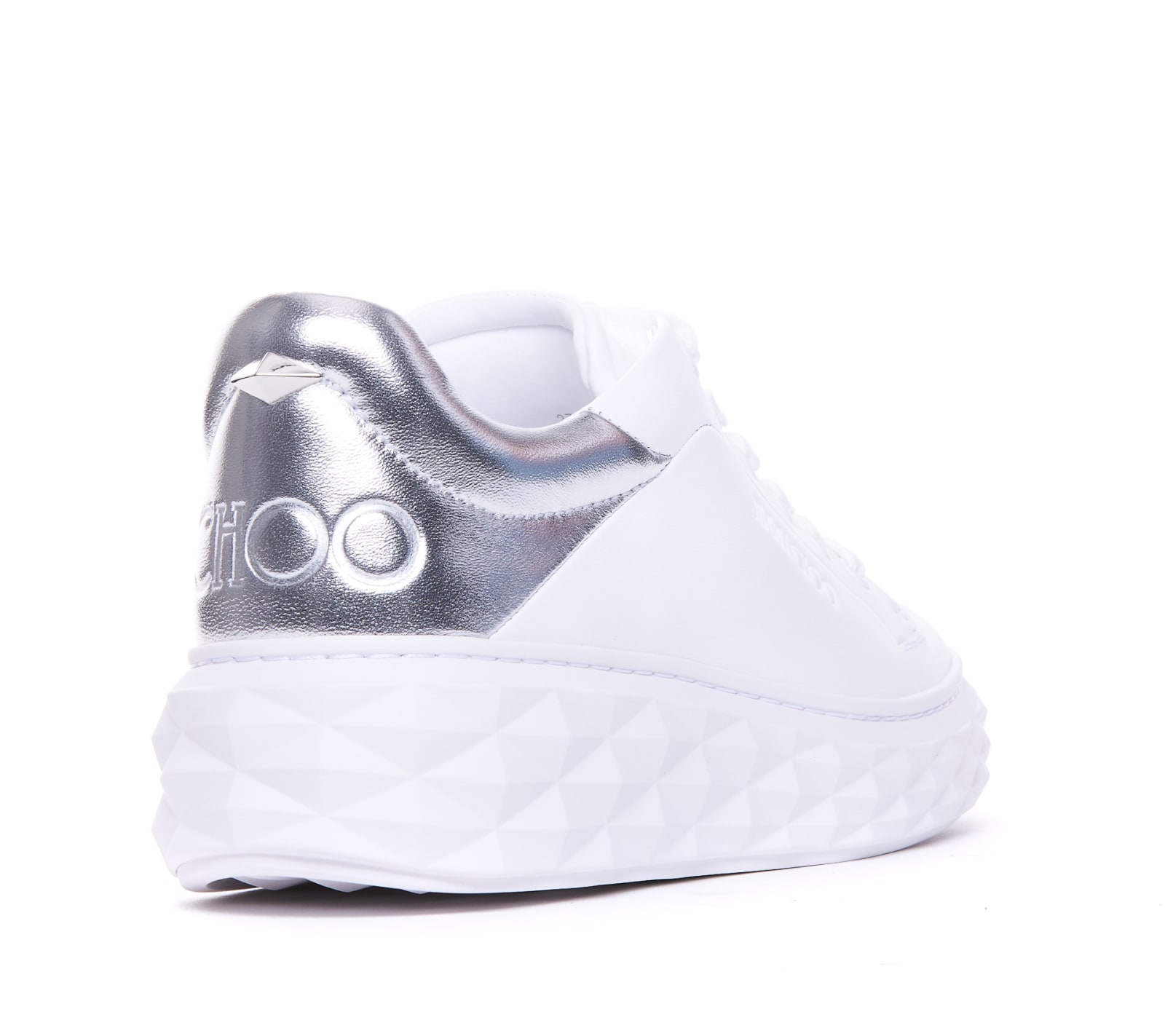 Shop Jimmy Choo Diamond Maxi Sneakers In White