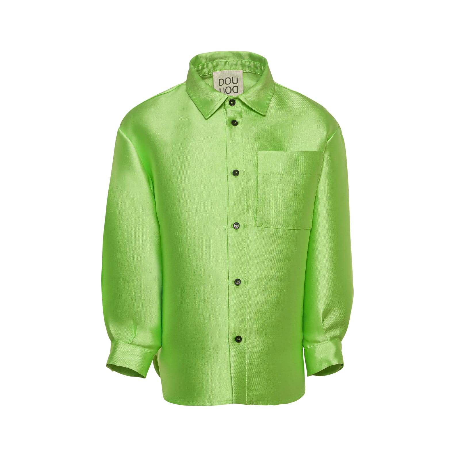 Douuod Kids' Shirt With Satin Effect In Green