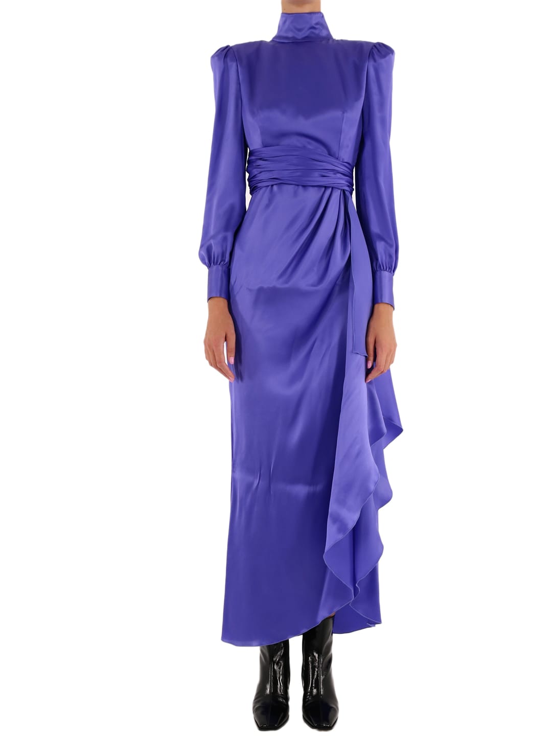 Alessandra Rich Silk Dress Purple