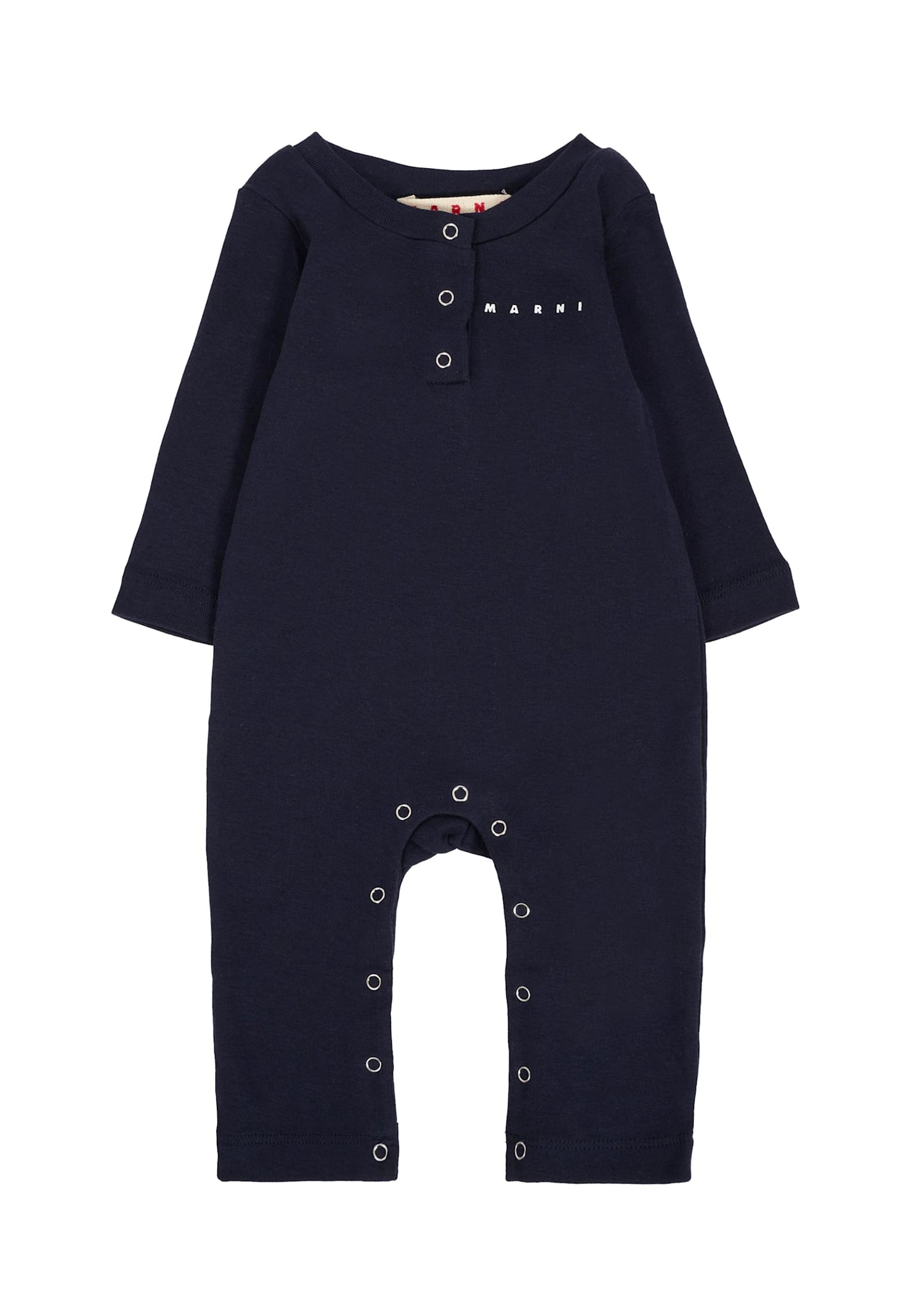Marni Blue Cotton Babygrow Set For Baby Boywith Logo In Blue