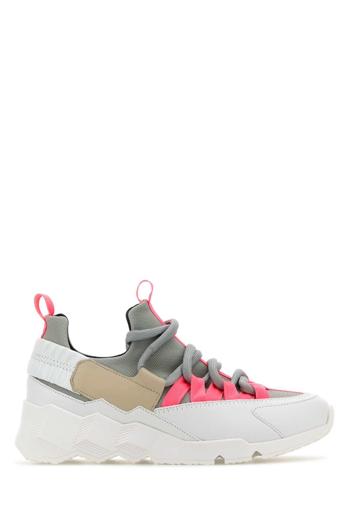 Multicolor Canvas And Leather Trek Comet Sneakers