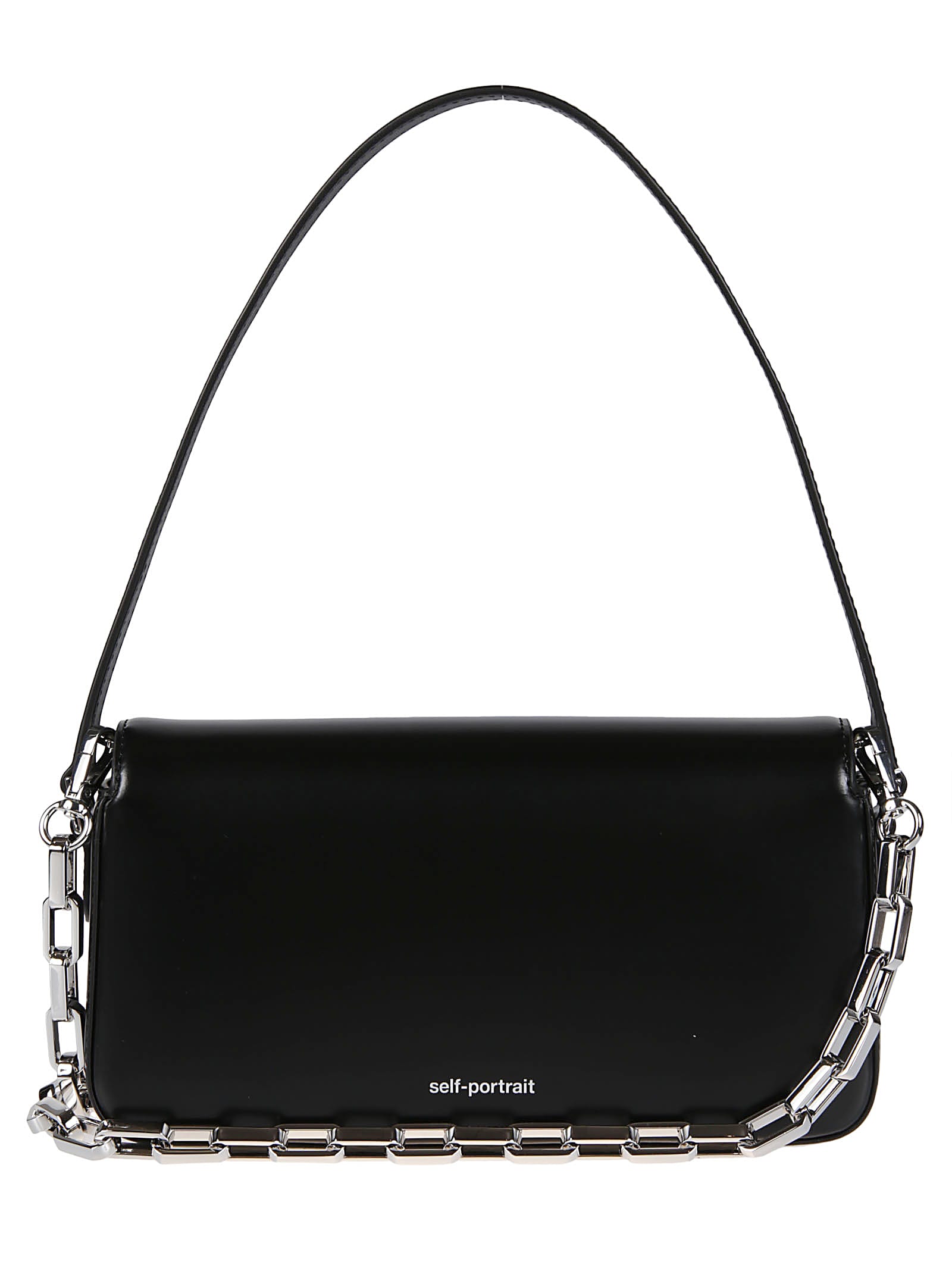 Shop Self-portrait Baguette Bag In Black