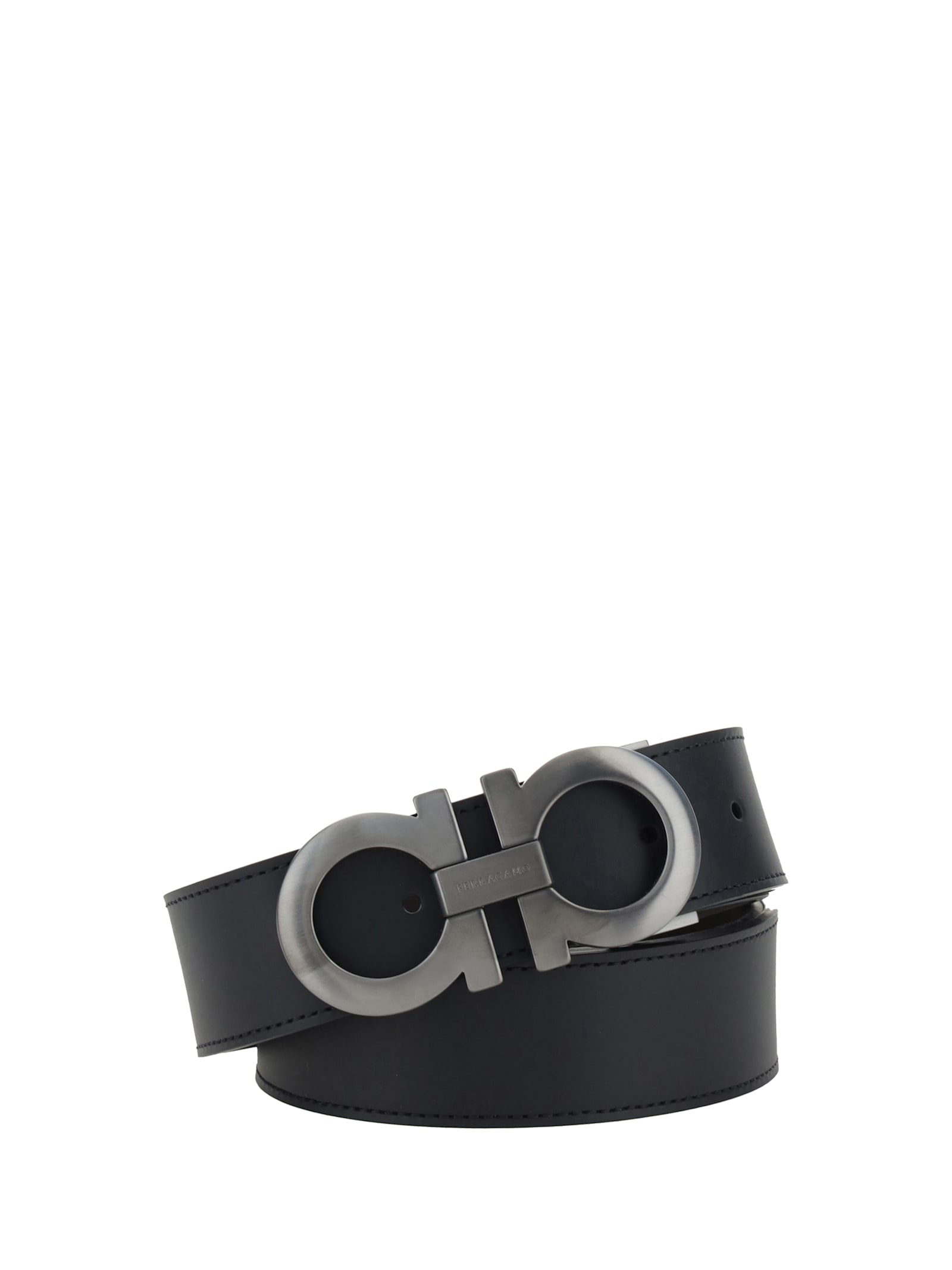 Ferragamo Men Reversible Belt In Black