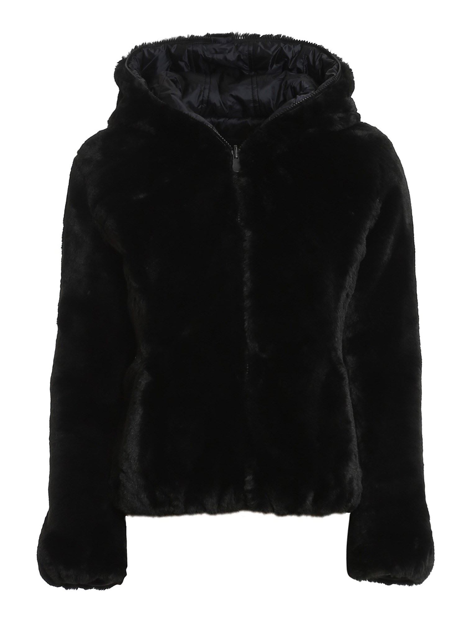 Eco Fur And Nylon Reversible Down Jacket I Save the Duck