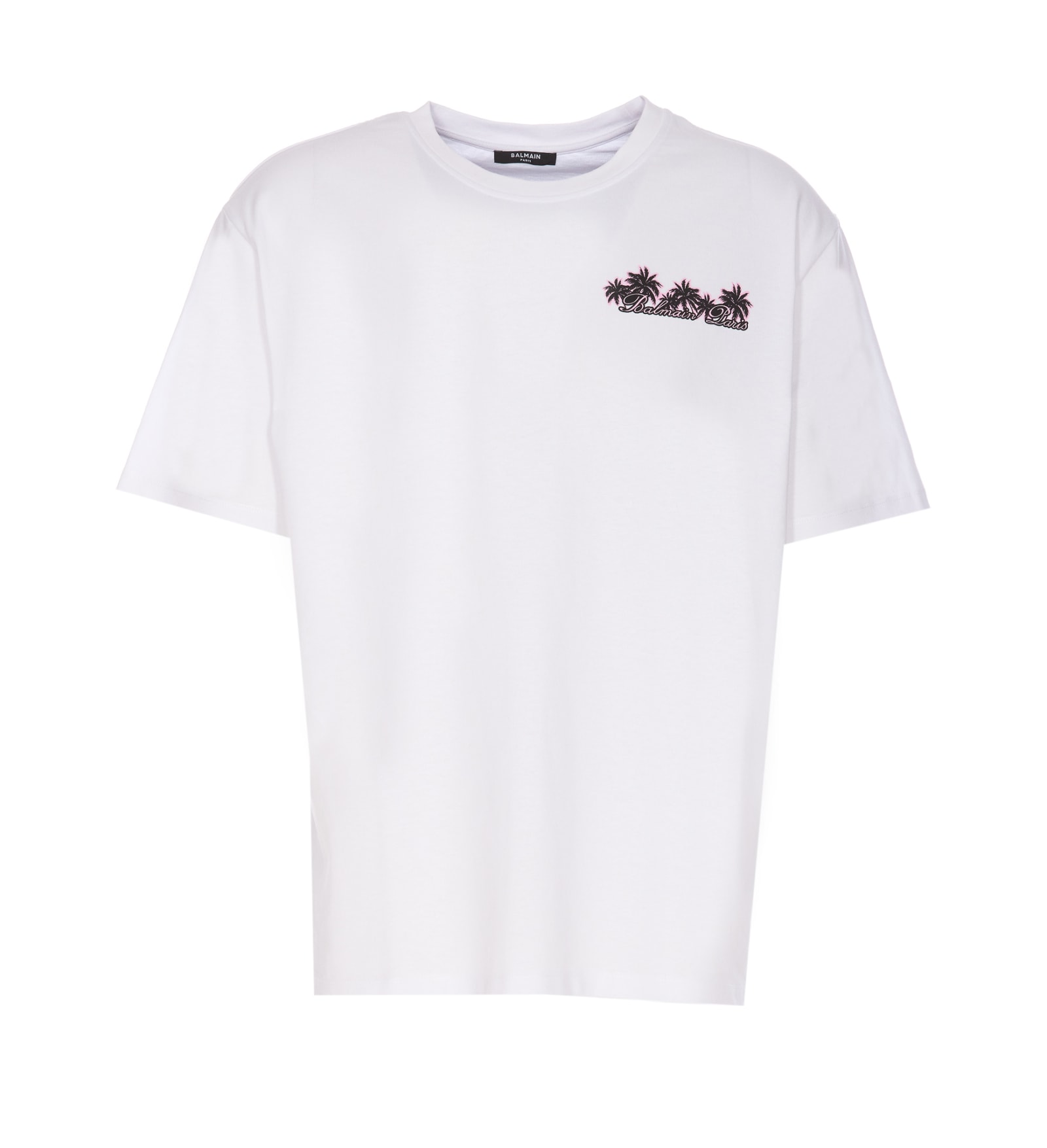 Shop Balmain Club  Signature T-shirt In White