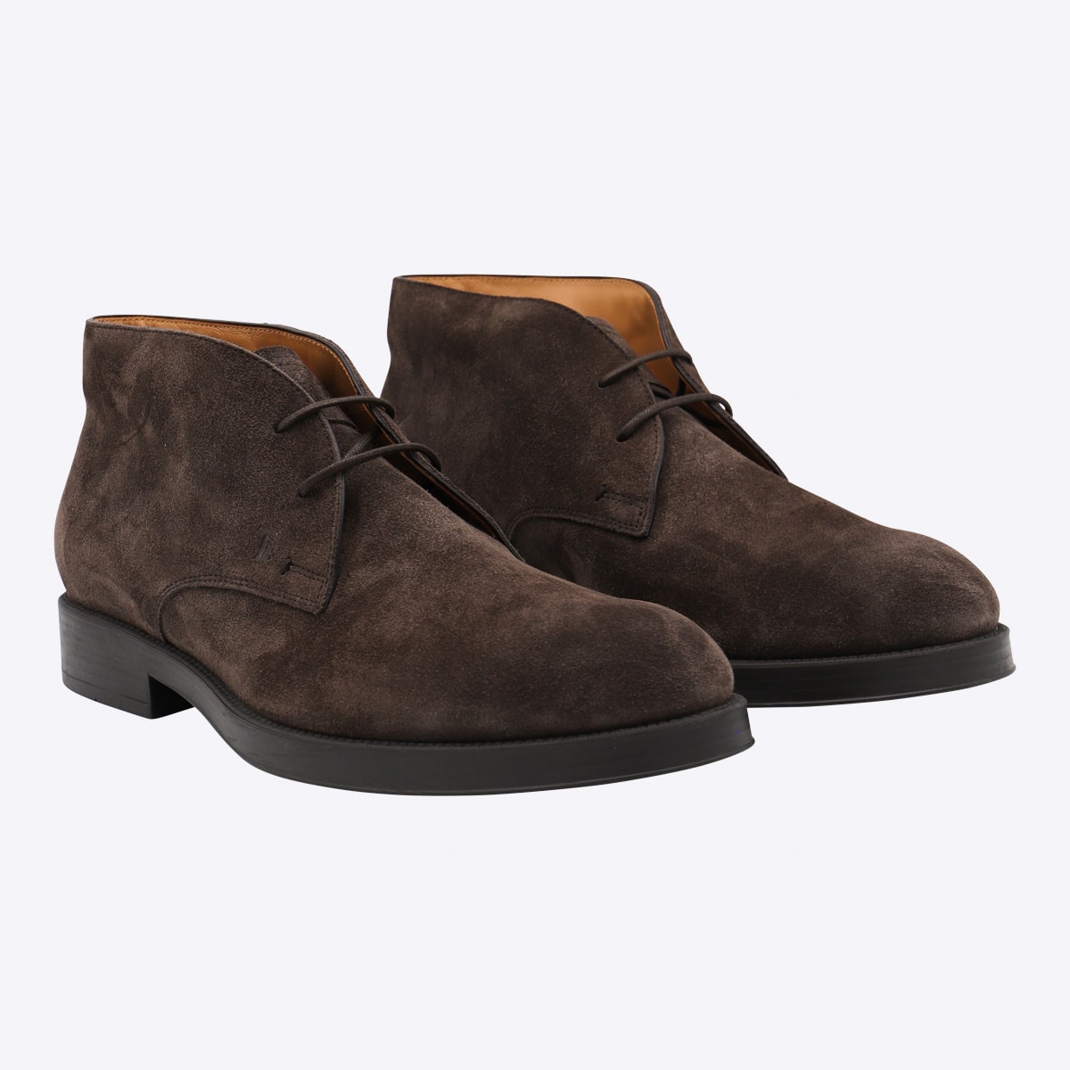 Tod's Suede Ankle Boot With Lace-up Closure And Rubber Sole In Brown