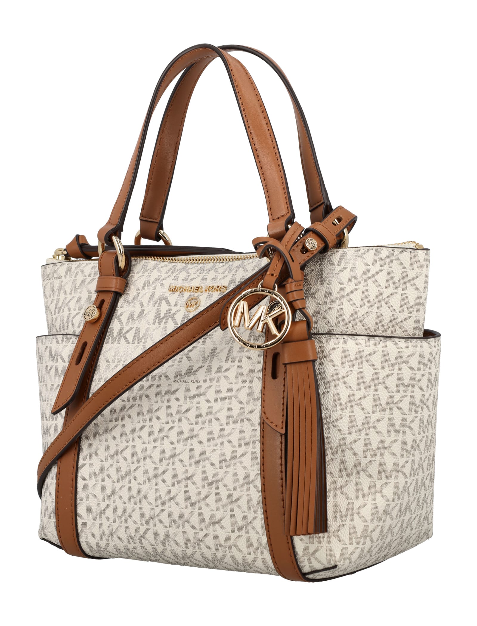 Shop Michael Michael Kors Sullivan Sm Conv Tote Bag In Vanilla/acrn