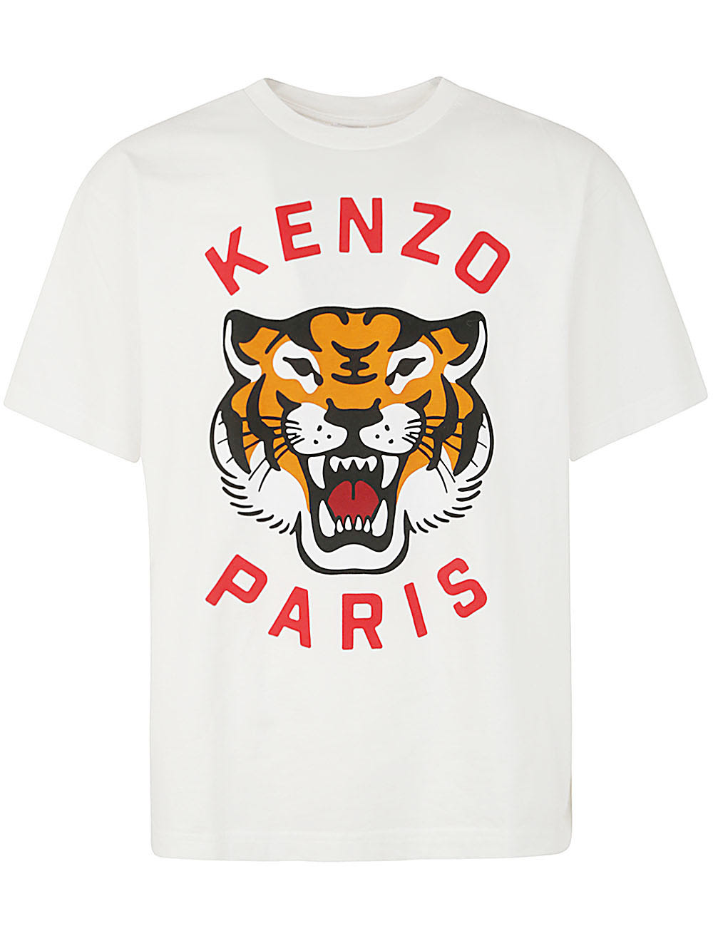Shop Kenzo Lucky Tiger Oversize T-shirt In Blanc Casse