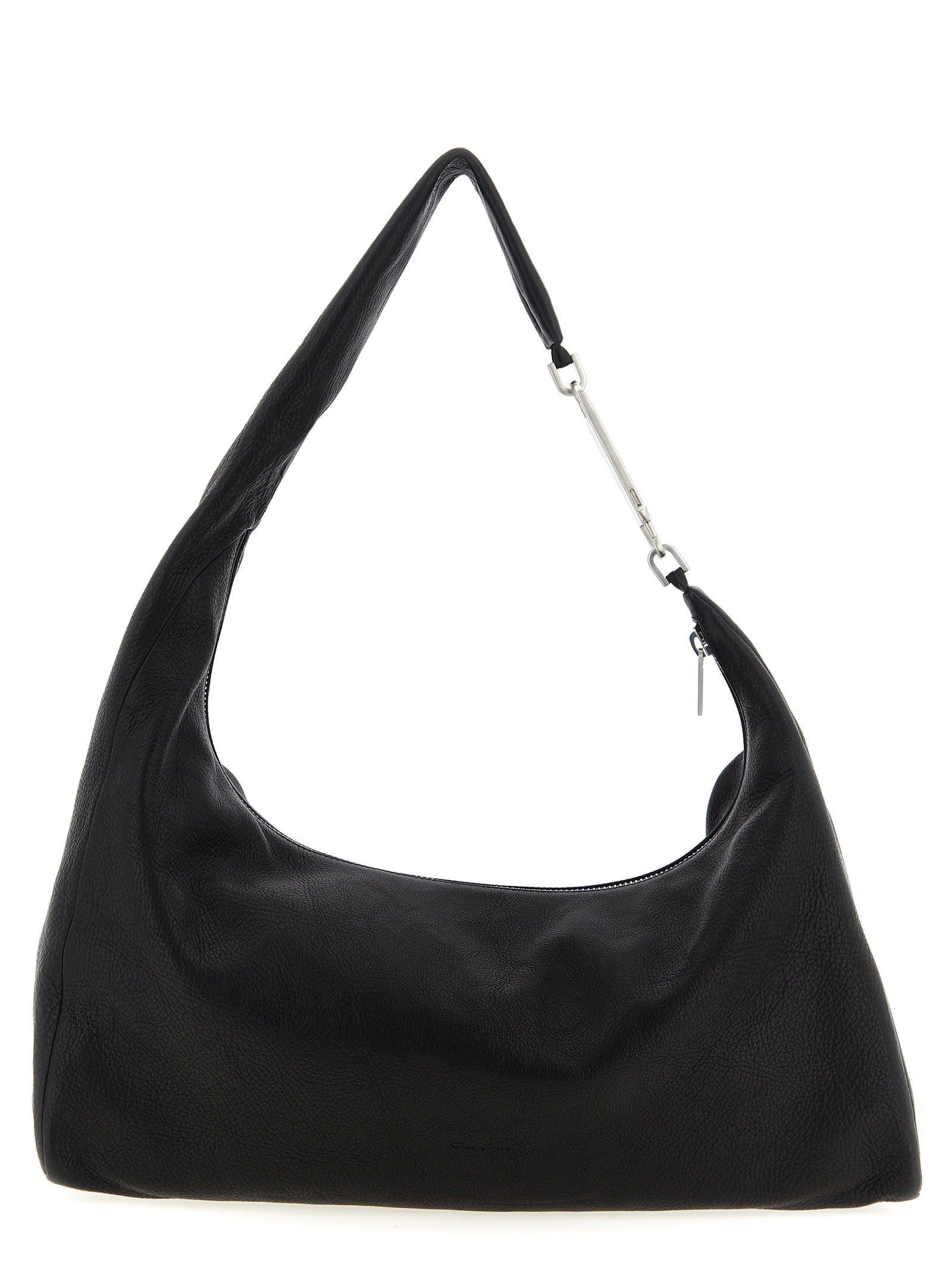 Rick Owens Gemini Leather Shoulder Bag In Black