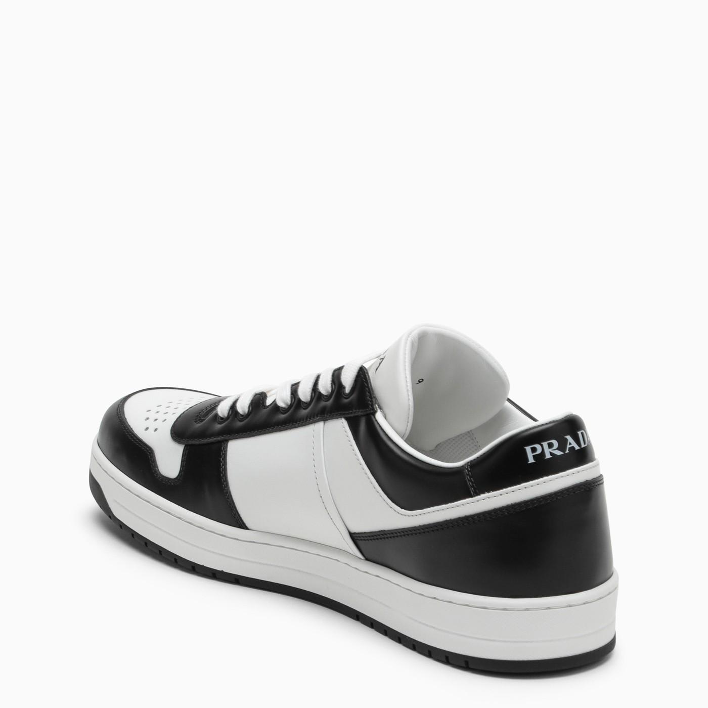 Shop Prada White\/black Leather Holiday Low-top Sneakers In F Bianco E Nero