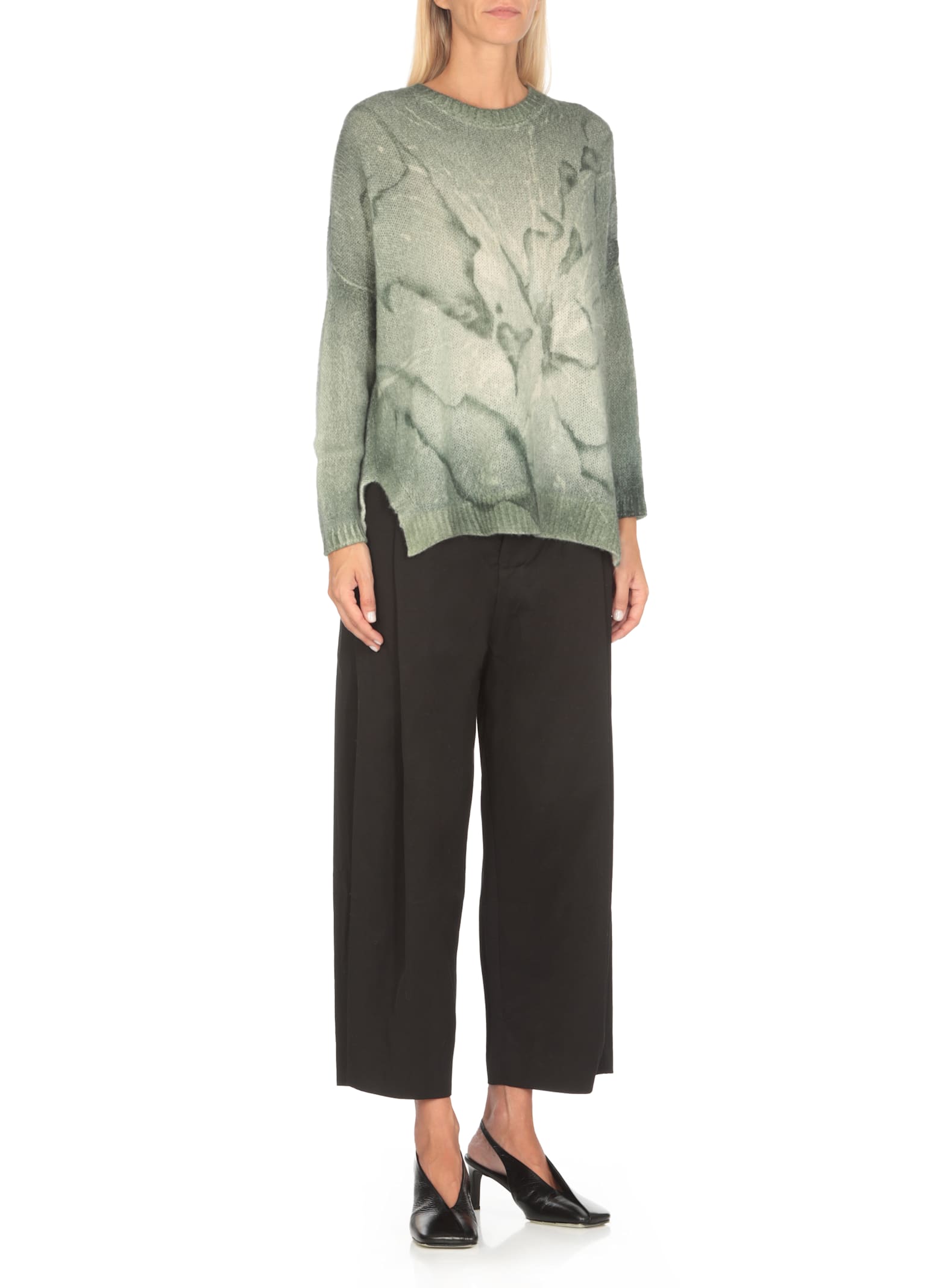 Shop Avant Toi Cashmere And Silk Sweater In Green