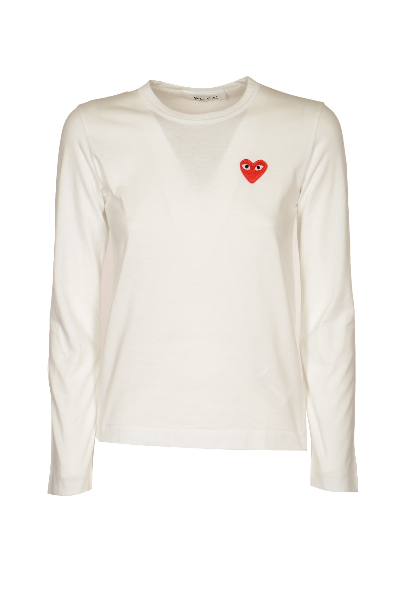 Comme Des Garçons Play Heart Patched Sweatshirt In White