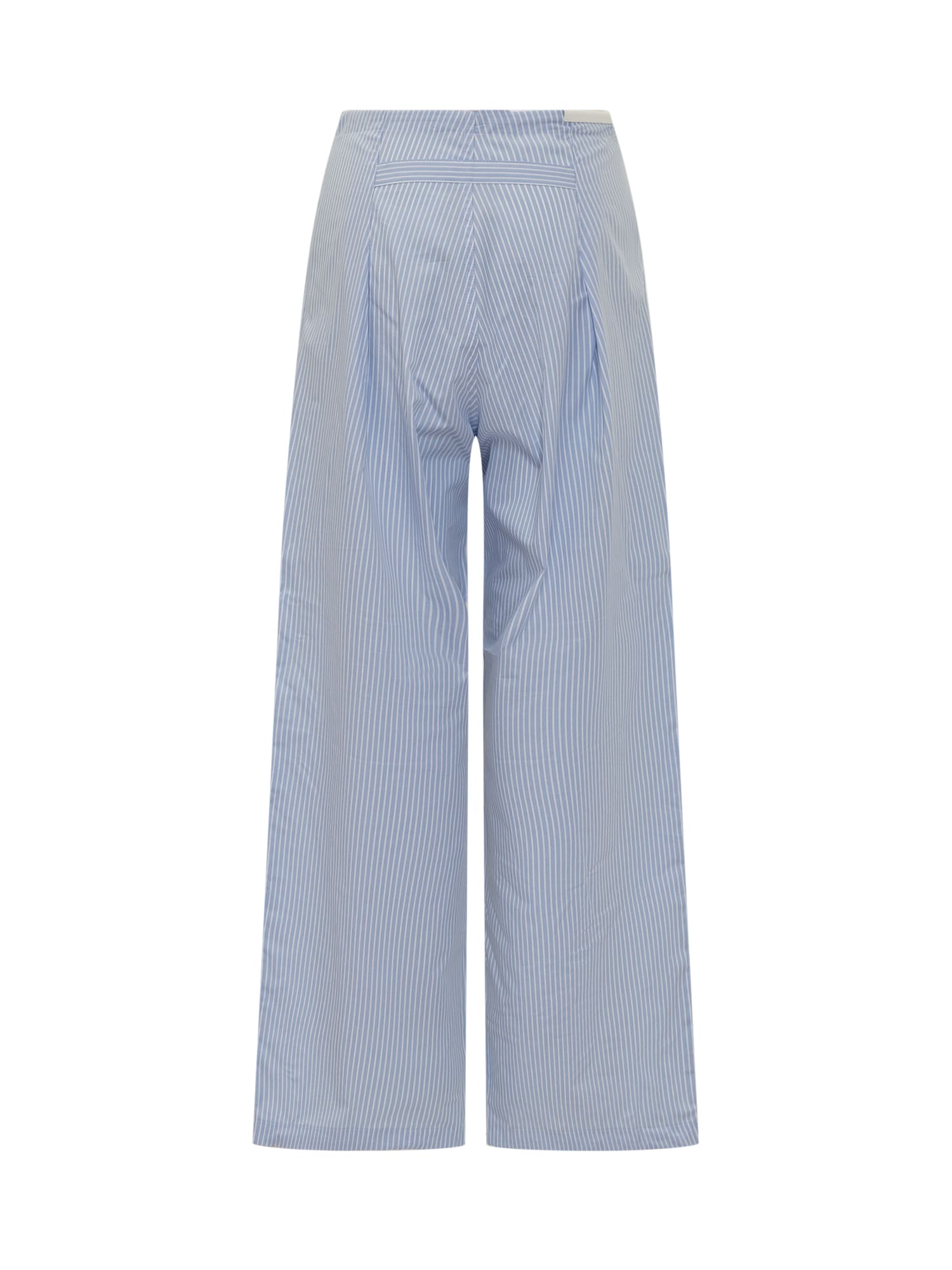 Shop Darkpark Daisy Milit Trousers In Light Blue/white