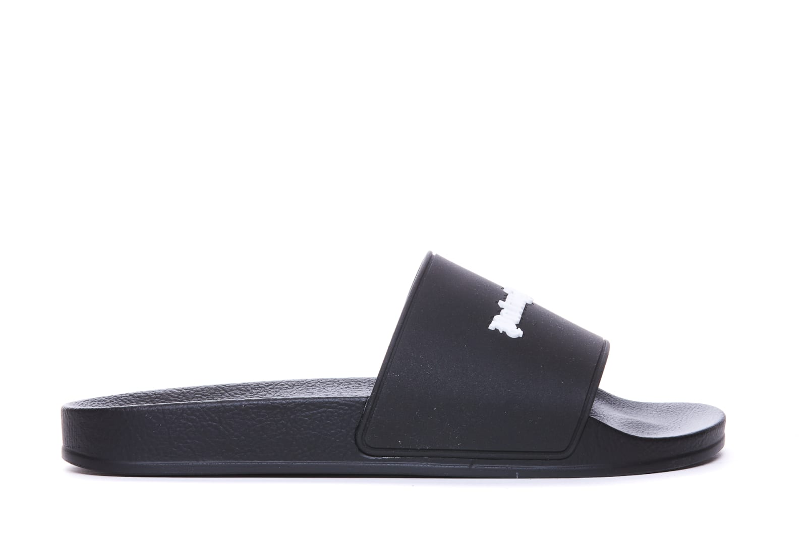 Palm Angels Logo Slide Sandals In Black