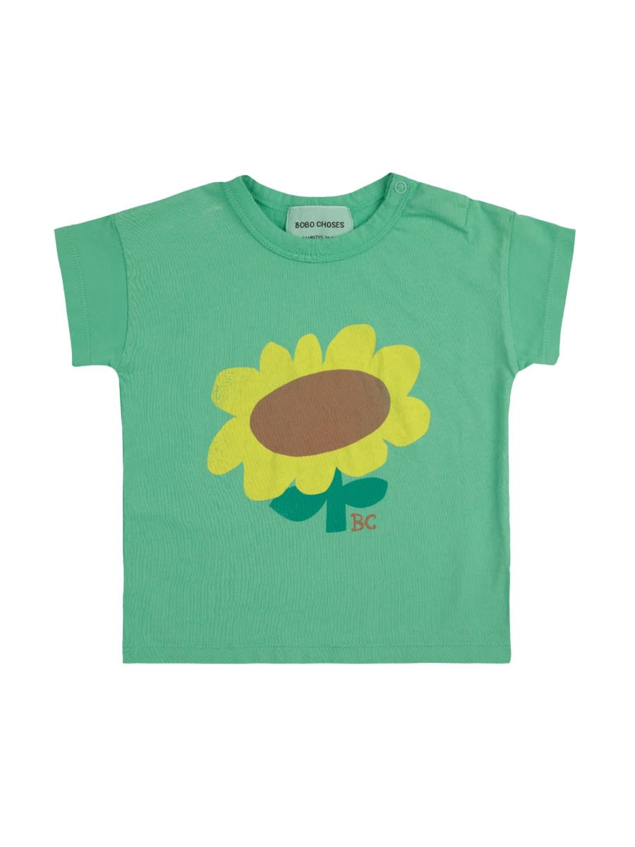 Bobo Choses Sunflower T-shirt In Green