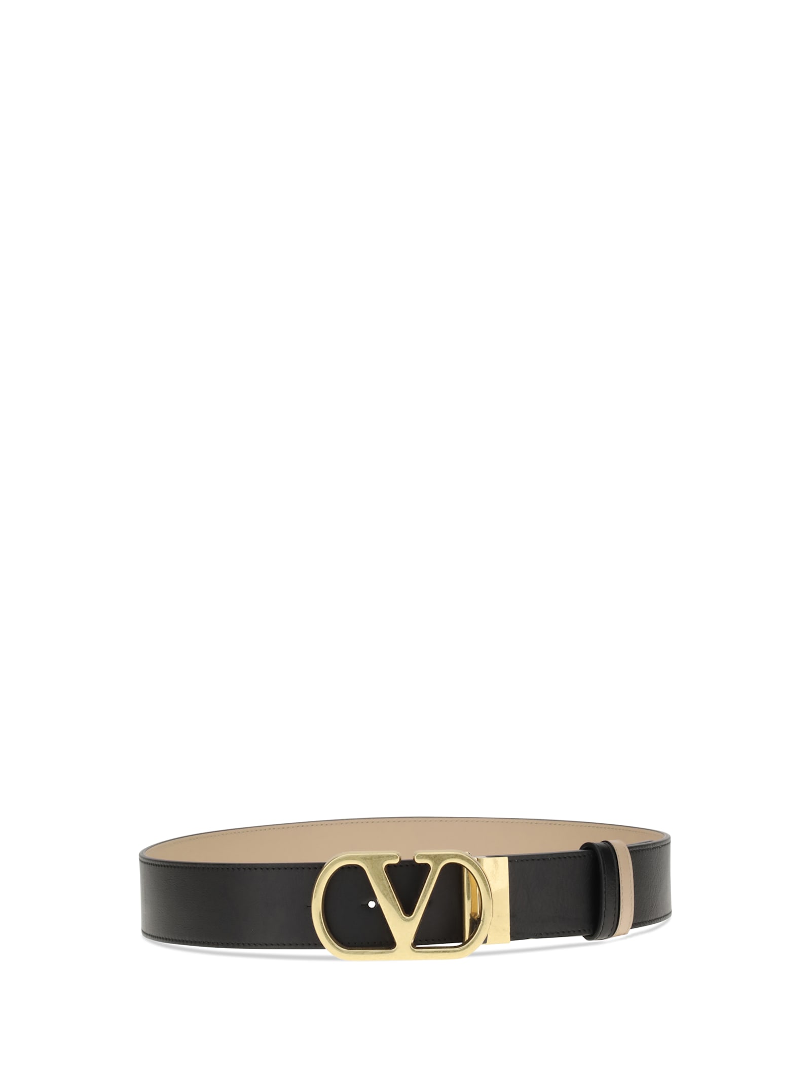 Valentino Garavani Women Vlogo Signature Leather Reversible Belt In Black