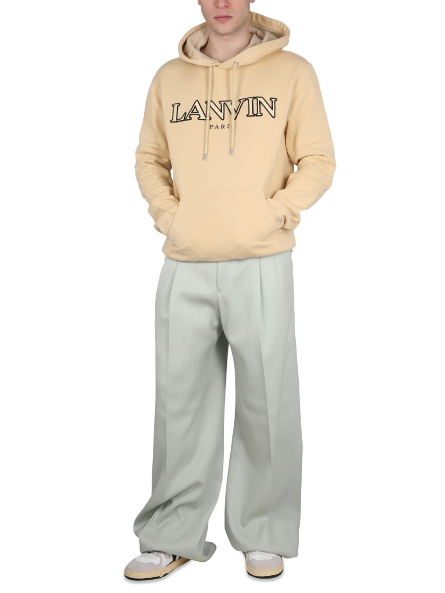 Shop Lanvin Sweatshirt With Logo In Beige