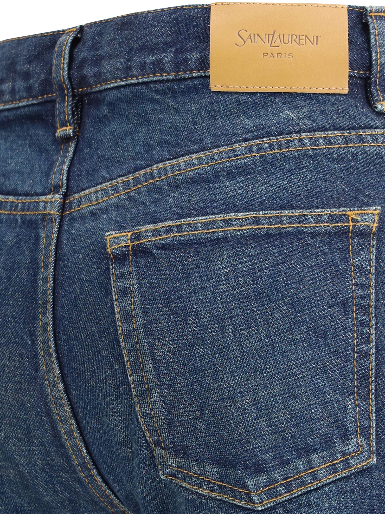 Saint Laurent Nico Low-rise Jeans In Blue