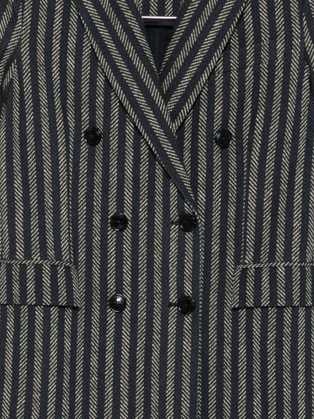 Circolo 1901 Striped Double-breasted Cotton Jacket In Blue
