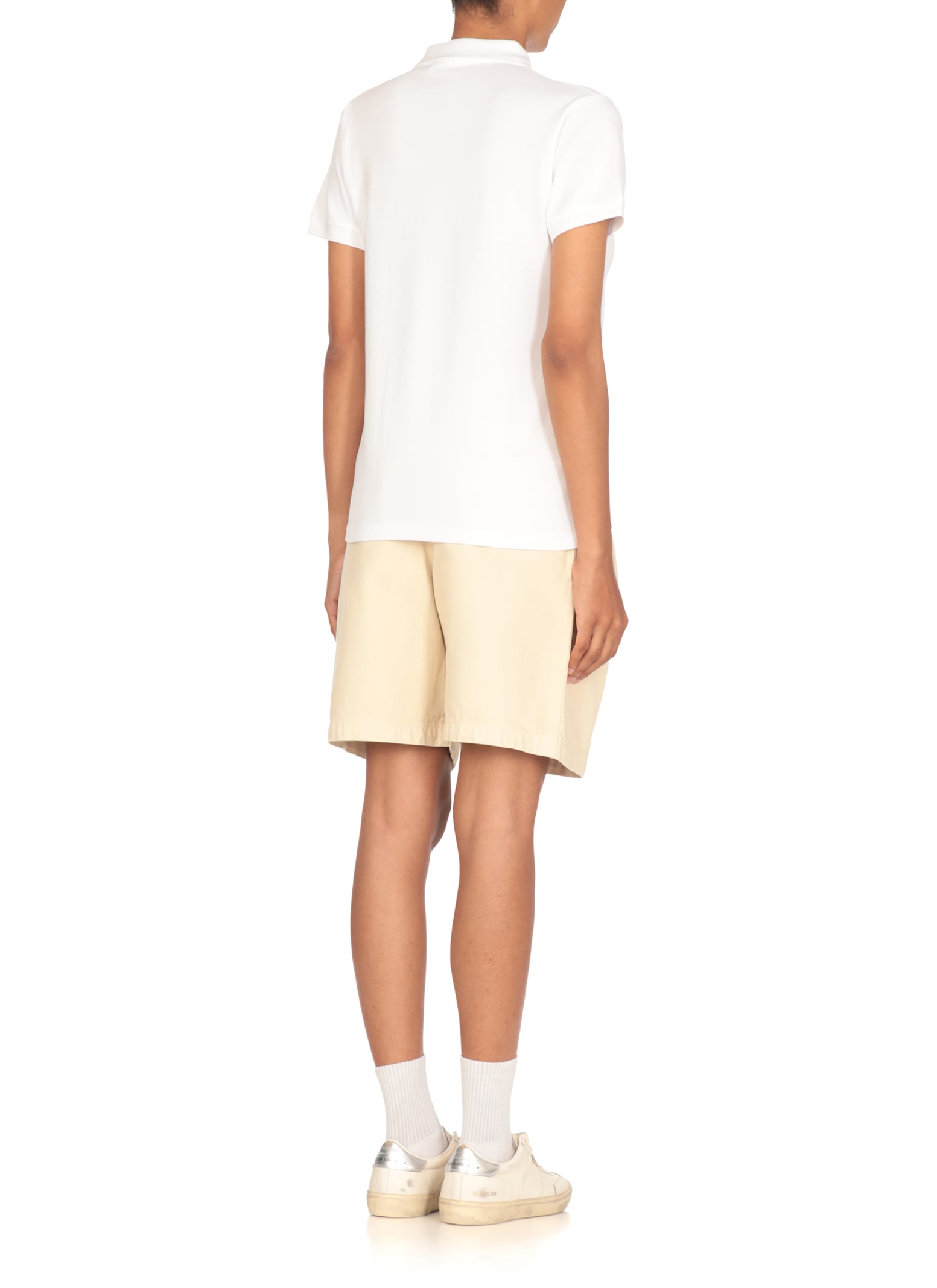 Maison Kitsuné Baby Fox Head Polo Shirt In White