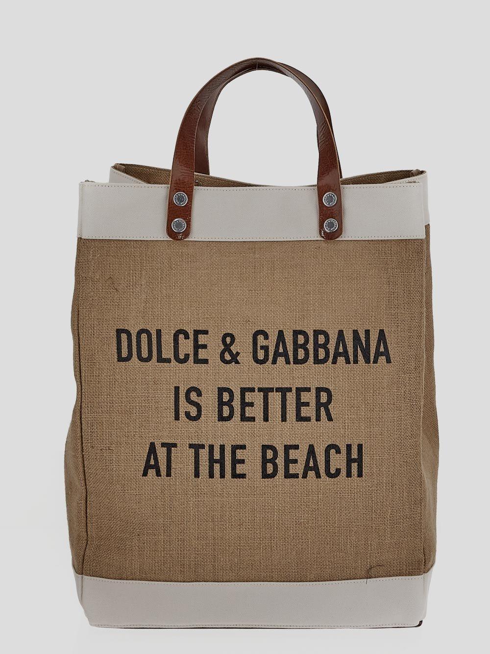 Shop Dolce & Gabbana Logo-printed Open Top Tote Bag In Neutrals