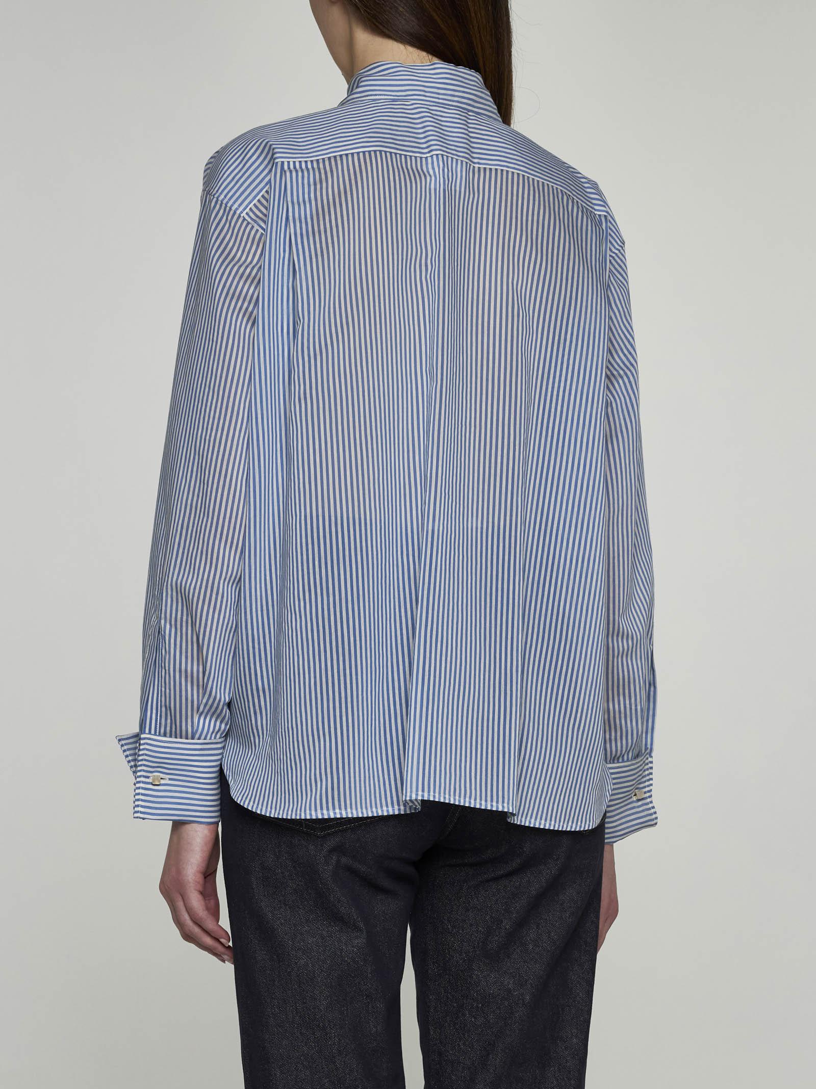 Shop Max Mara Vertigo Cotton And Silk Shirt In Blue