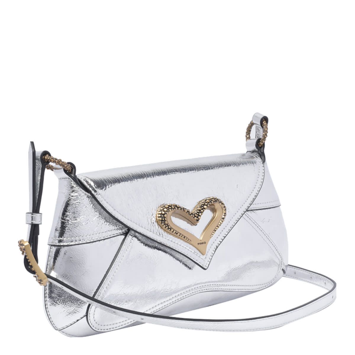 Shop Pinko 520 Shoulder Bag In Silver