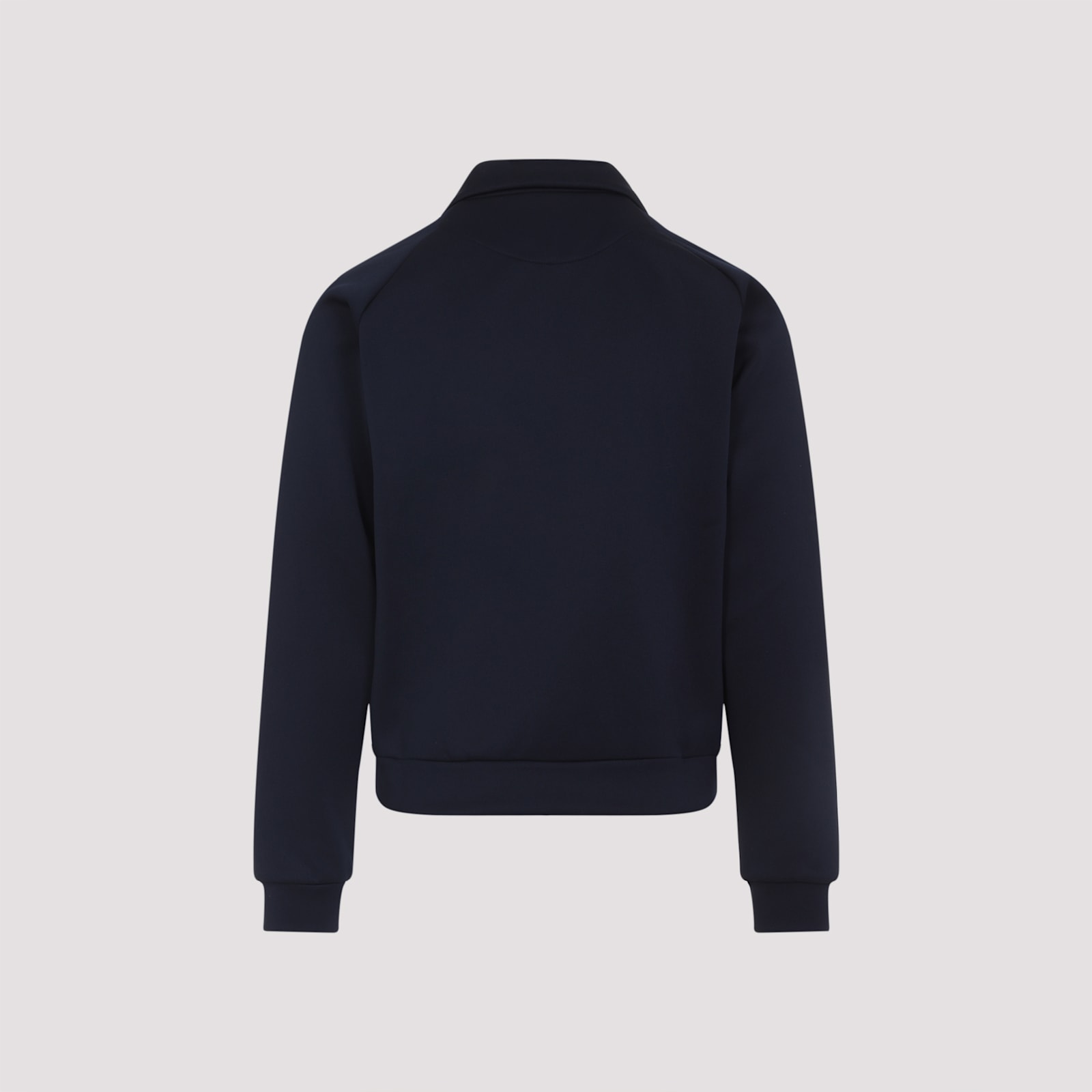 Prada Tech Fabric Sweatshirt With Raglan Sleeves In Blue