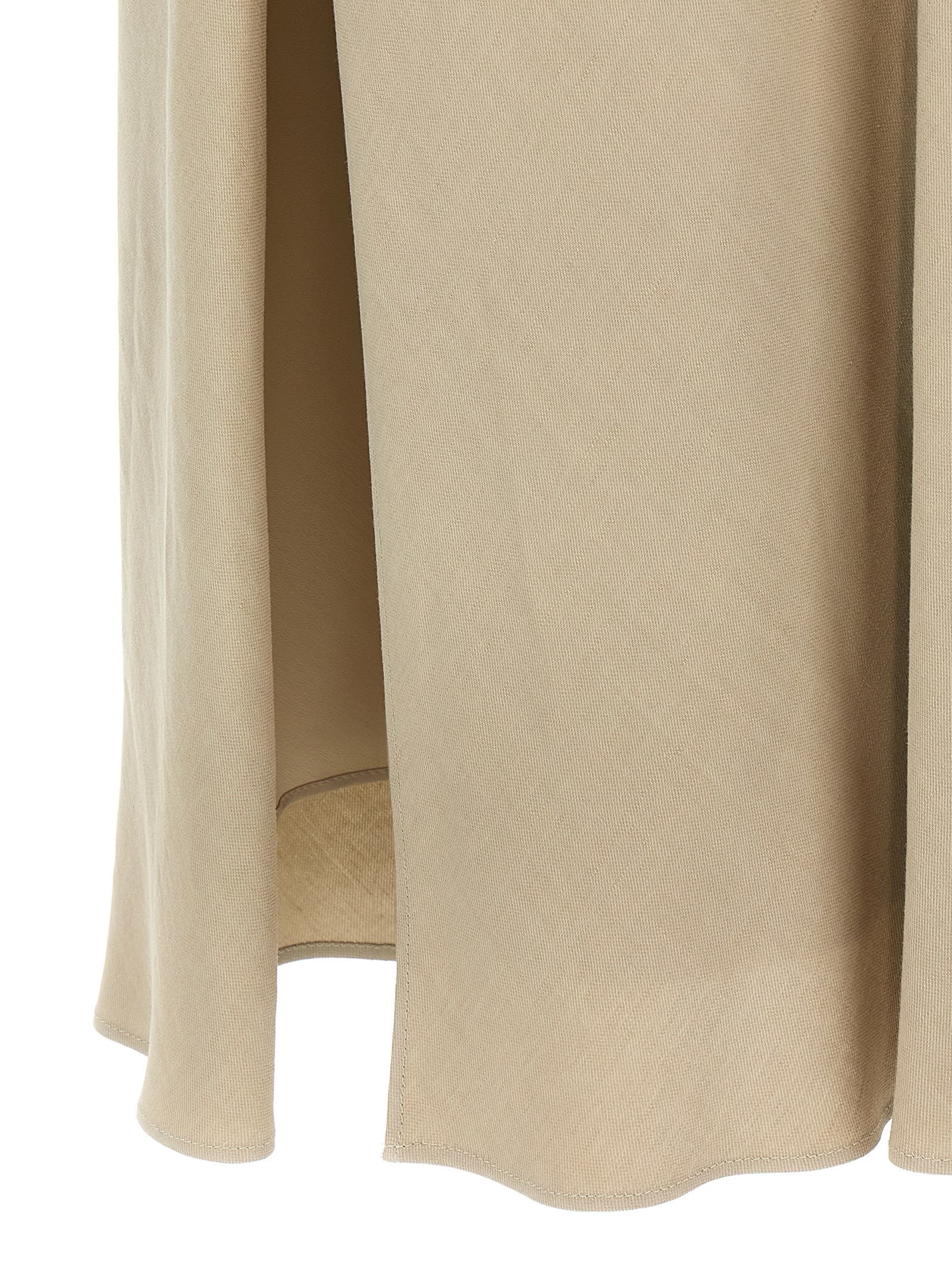 Brunello Cucinelli Slit Skirt In Beige