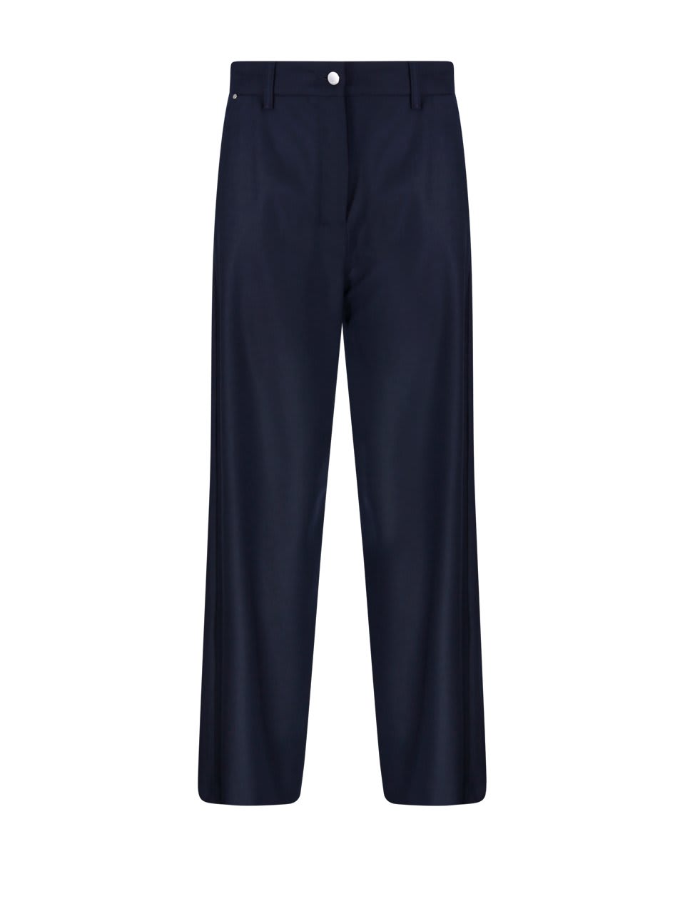 Shop 's Max Mara Button Detailed Straight Leg Trousers S Max Mara In Blue