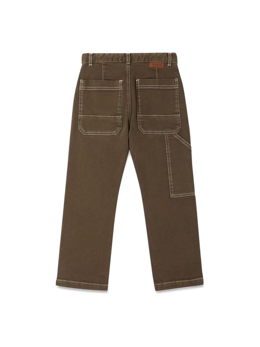 Bonpoint Gael Wide-leg Jeans In Brown