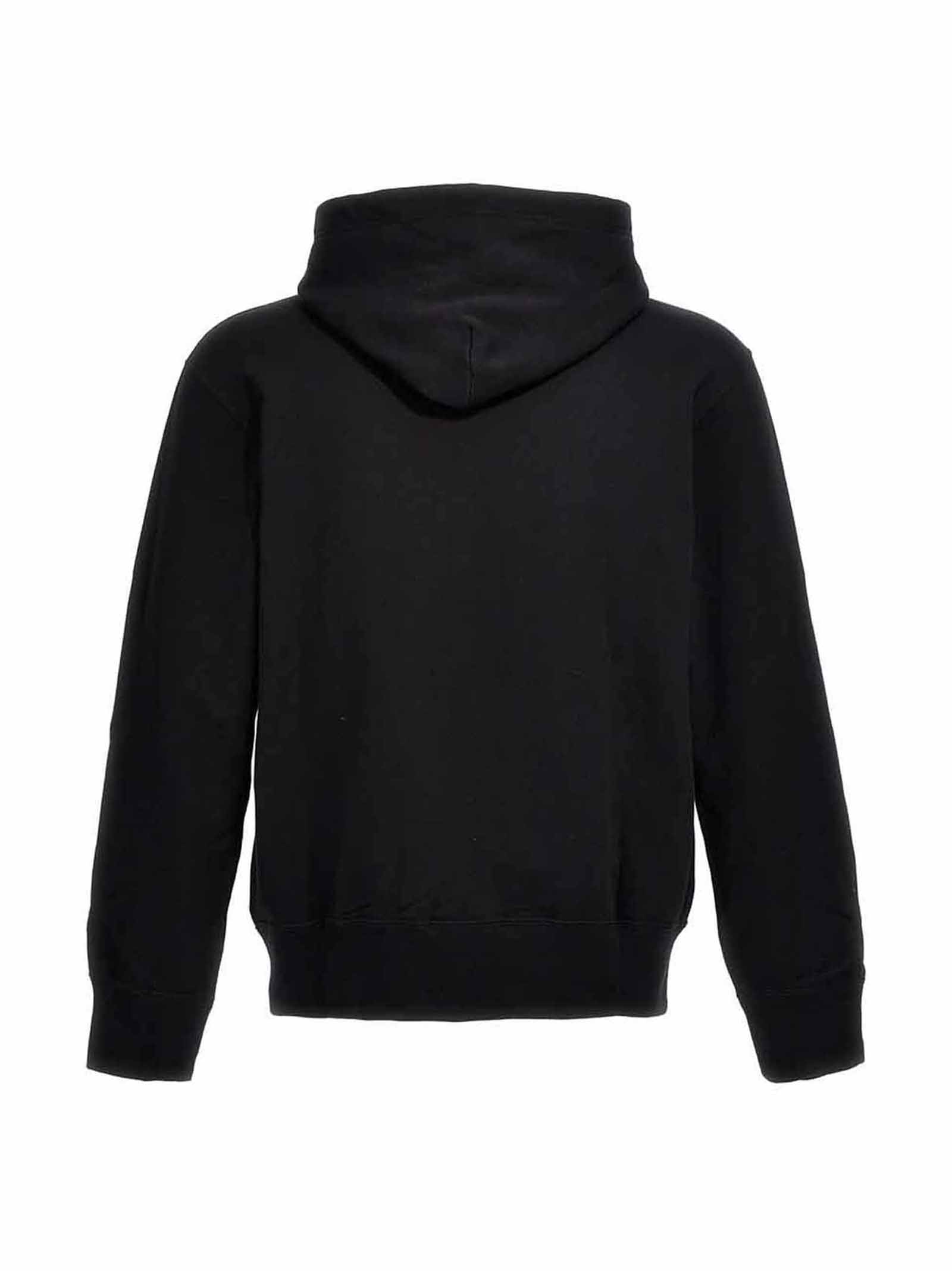 Comme Des Garçons Play Sweatshirt Double Red Emblem In Black