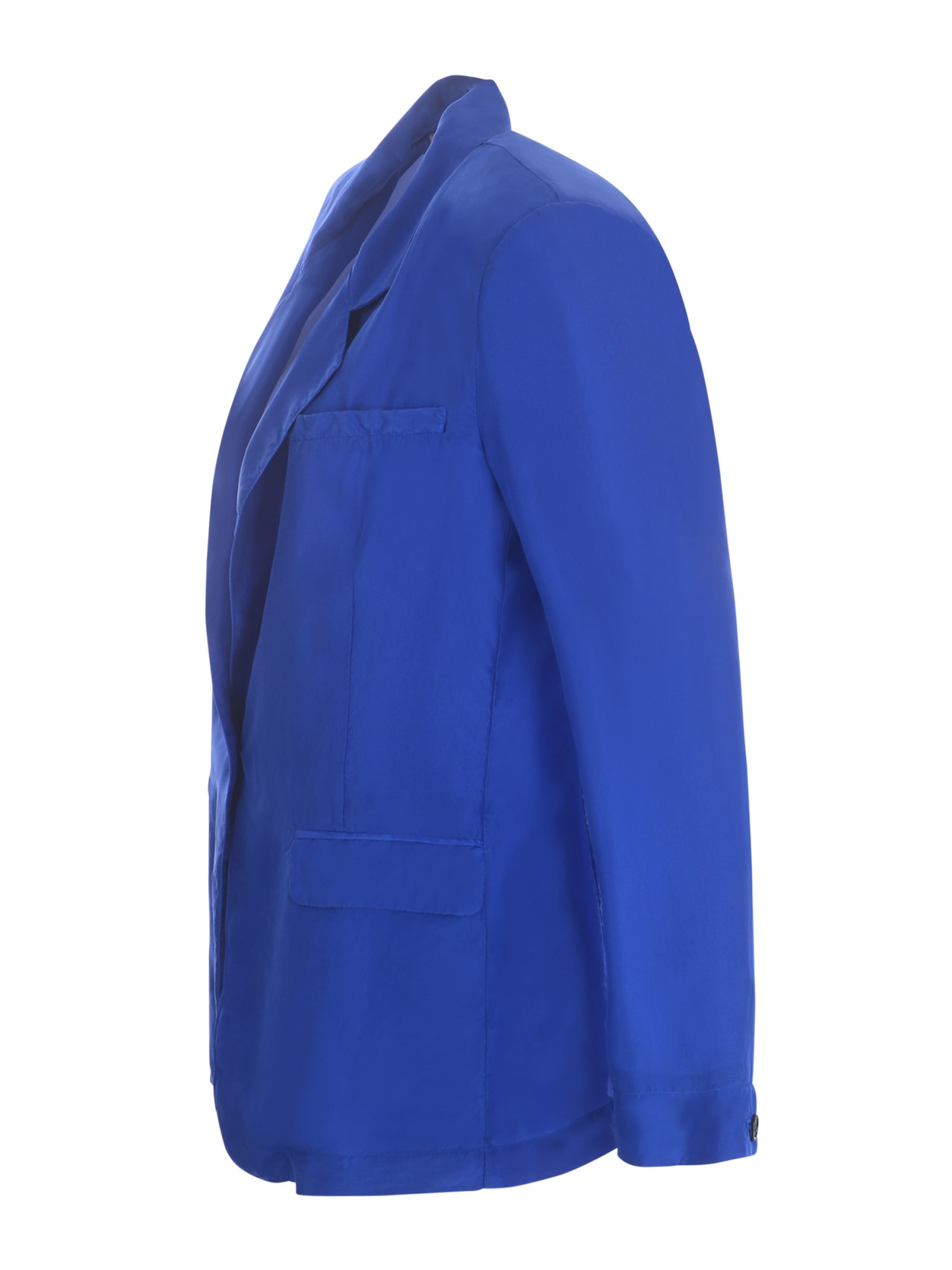 Shop Forte Forte Jacket  In Silk In Blue