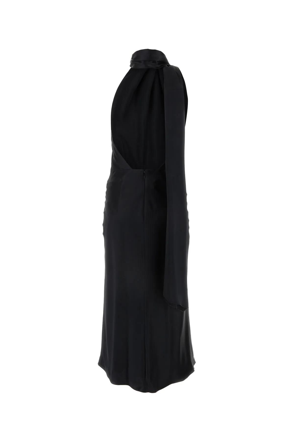 Shop Max Mara Black Silk Moli Long Dress