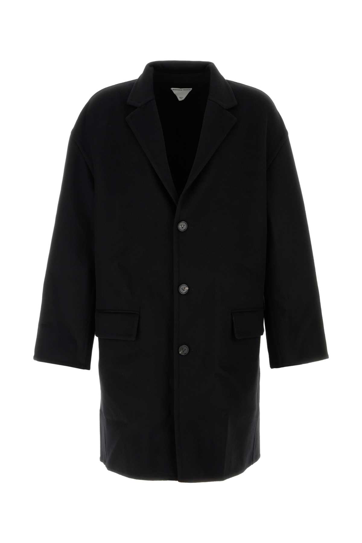 Bottega Veneta Wool Coat With Notched Lapel And Long Sleeves In Animal Print