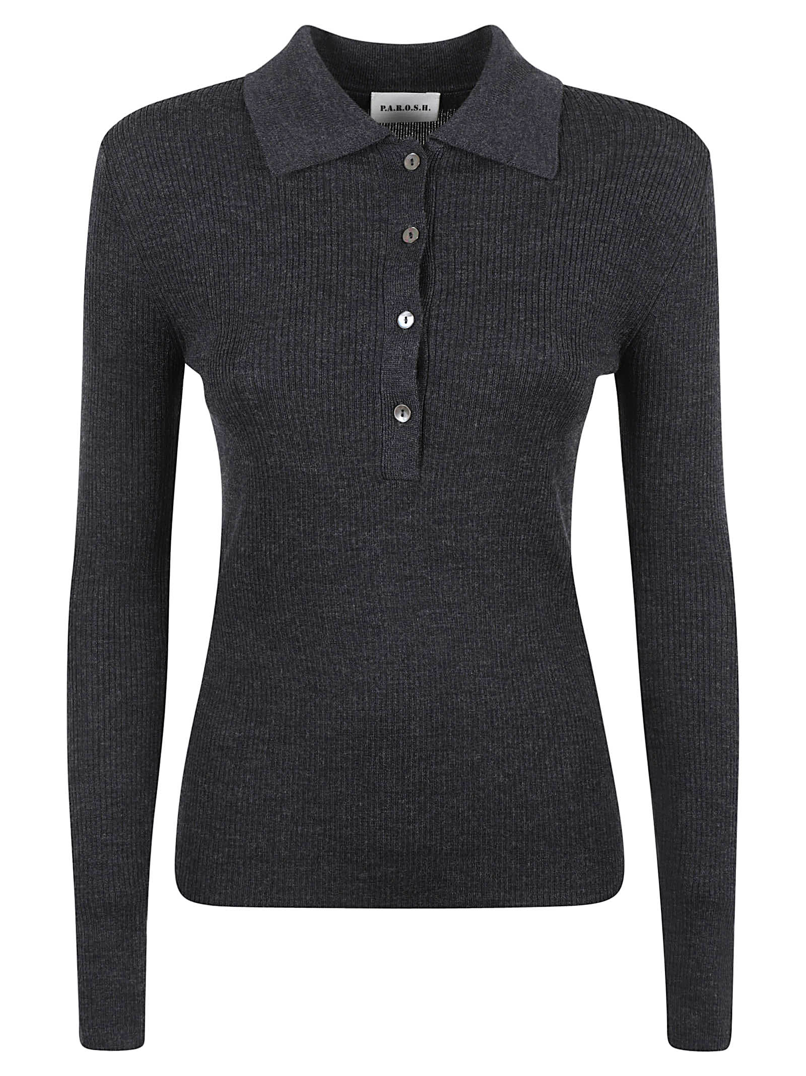 Parosh Leila Ribbed Polo Jumper