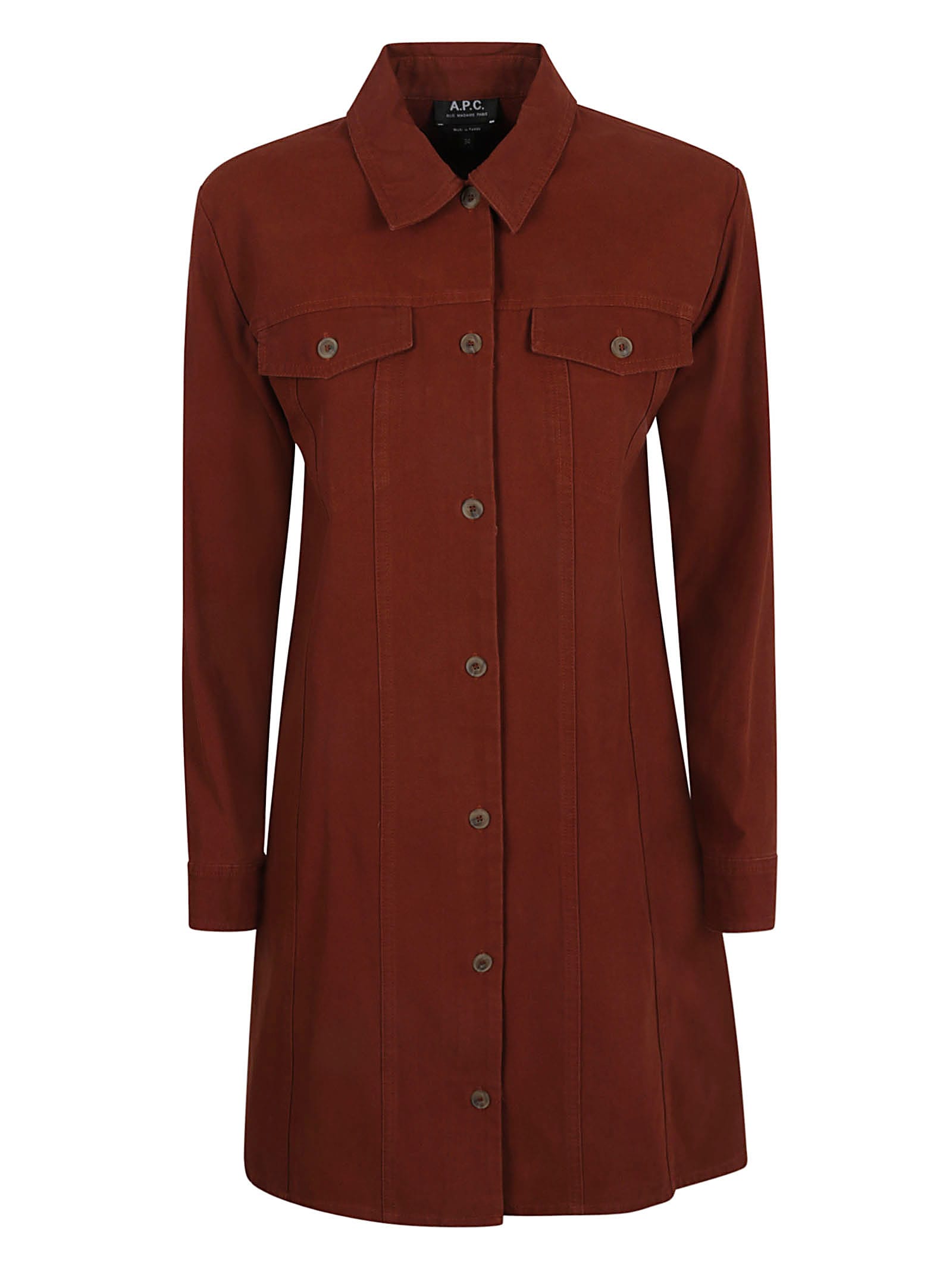 Apc Alpine Dress In Brick Red